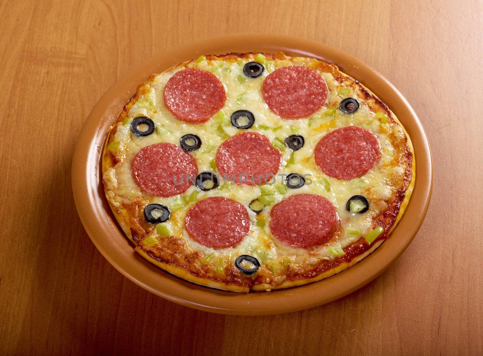 home pizza  Pepperoni.Closeup 