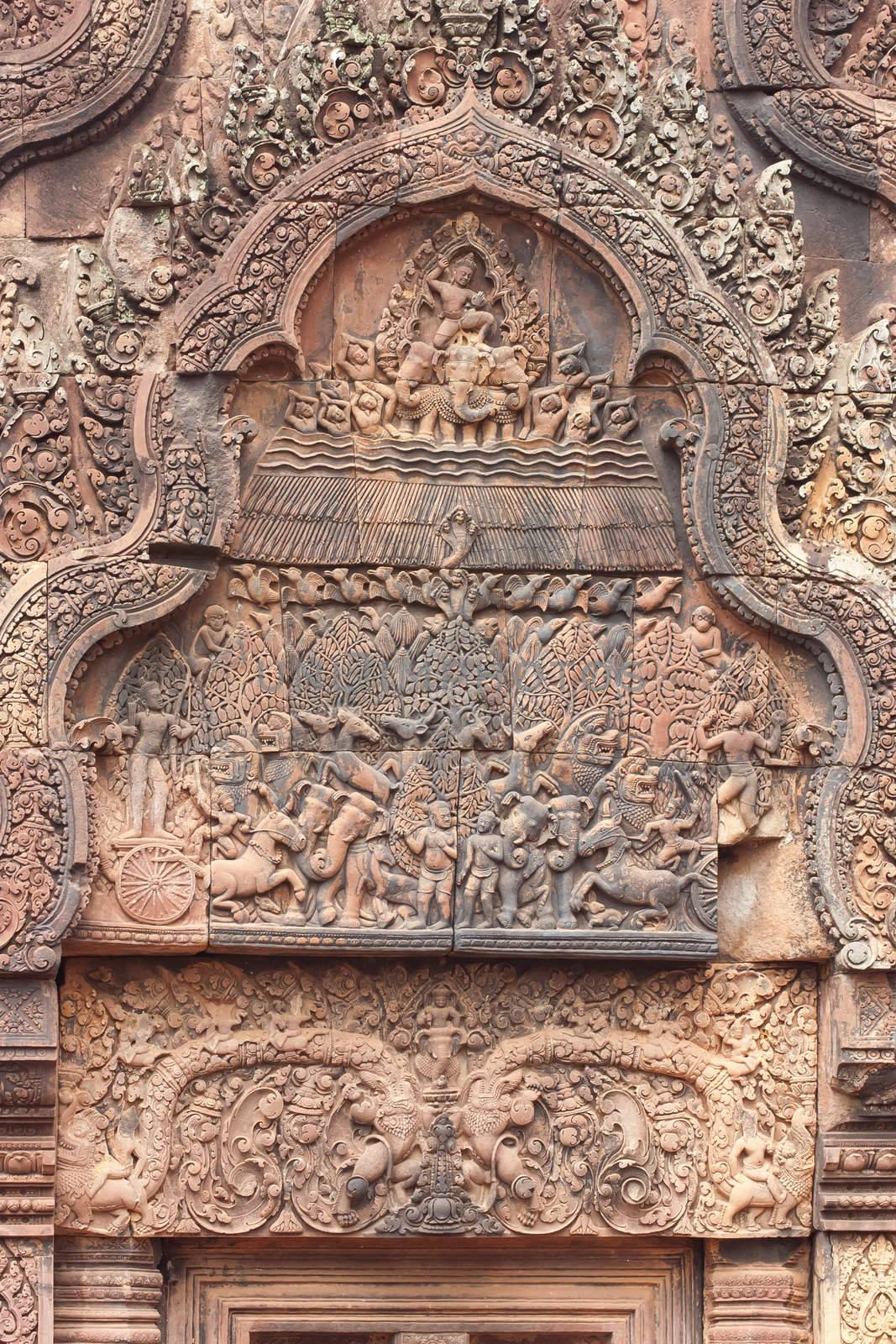 Stone Carved at the Bayon Temple, Angkor Thom,Cambodia