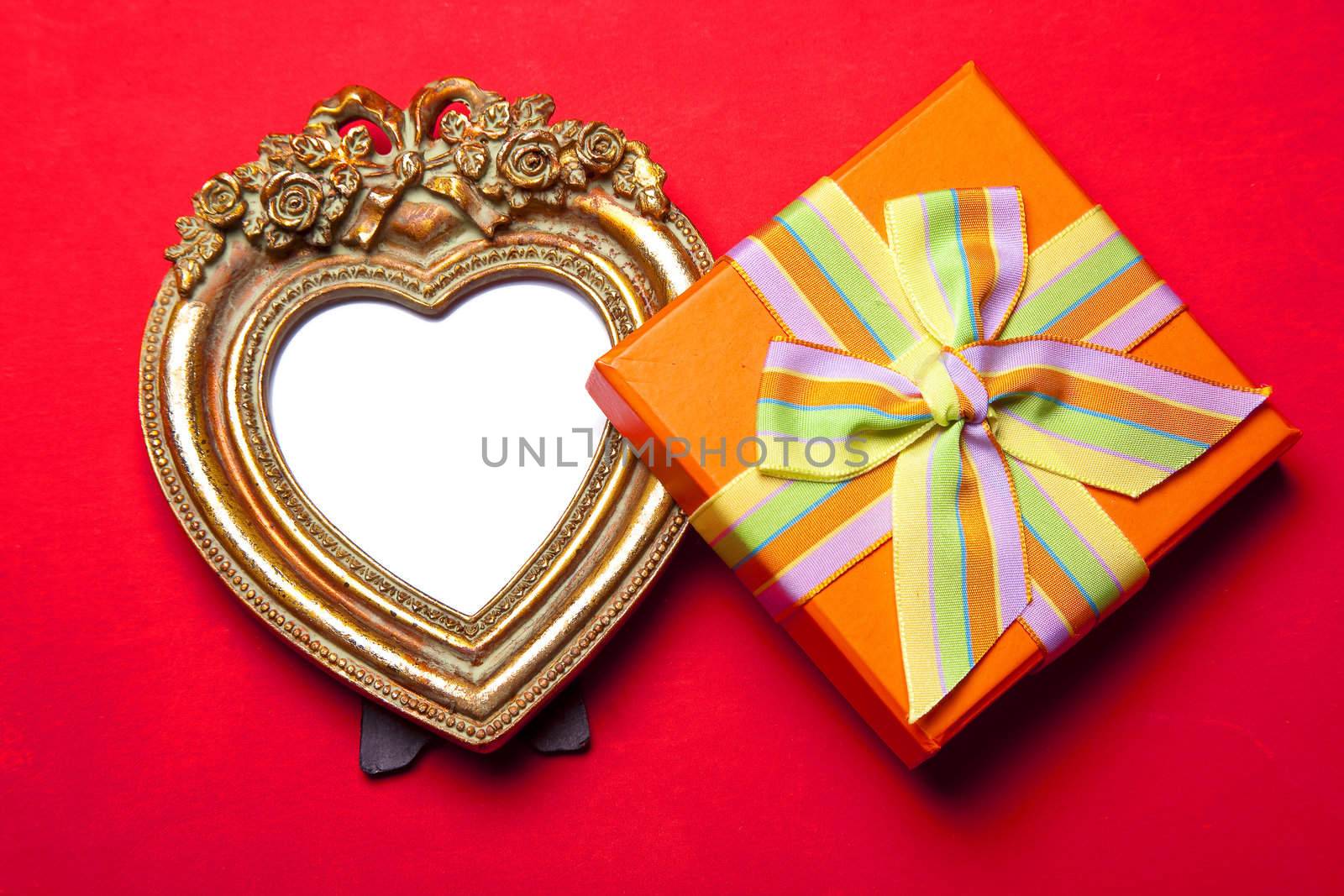 Heart Picture Frame isolated on white background, graphic design element