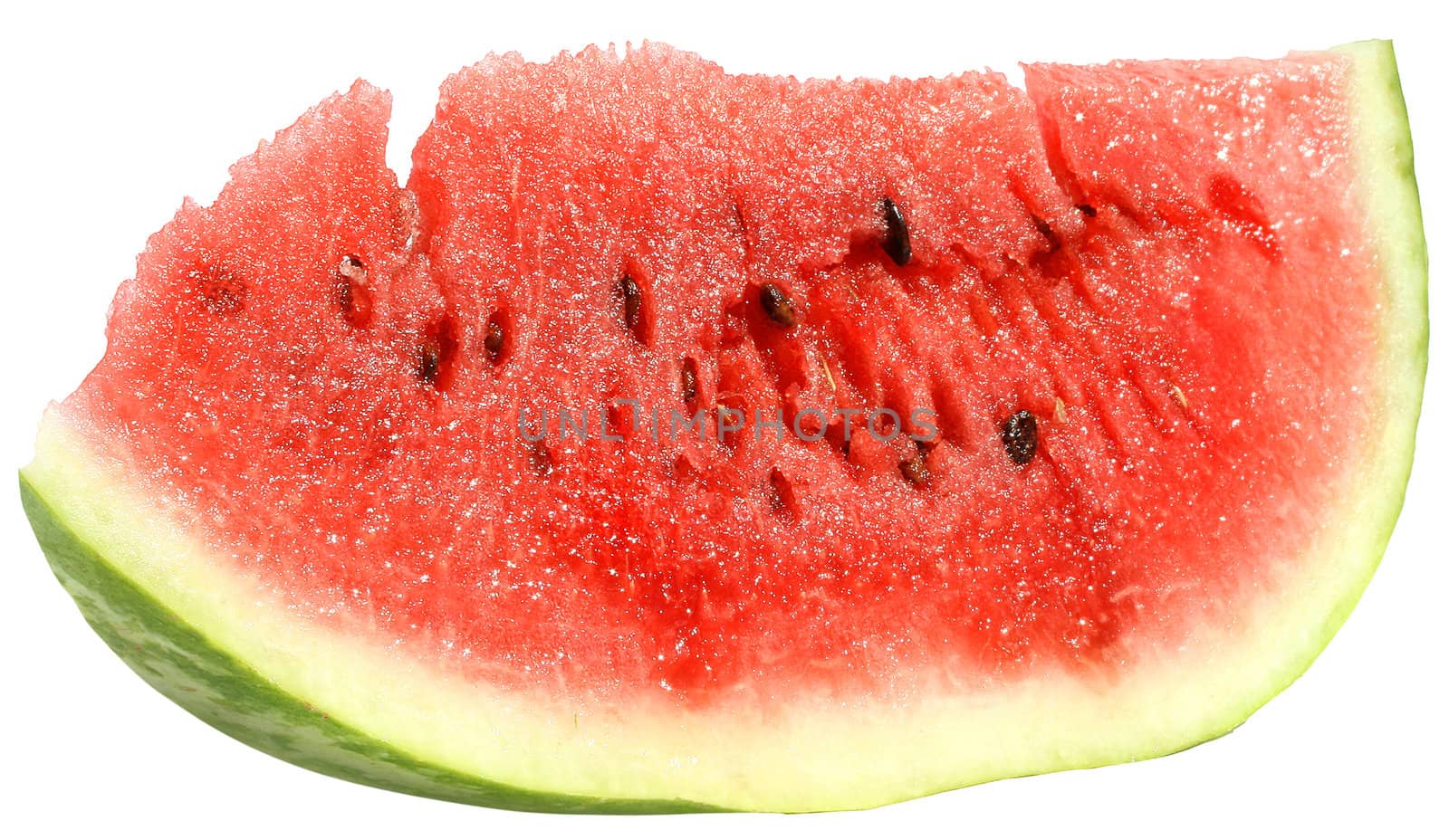 Piece of a ripe water-melon on a white background.