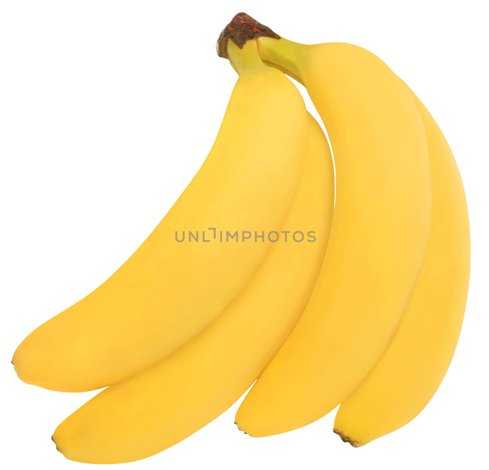 Ripe banana on a white background.