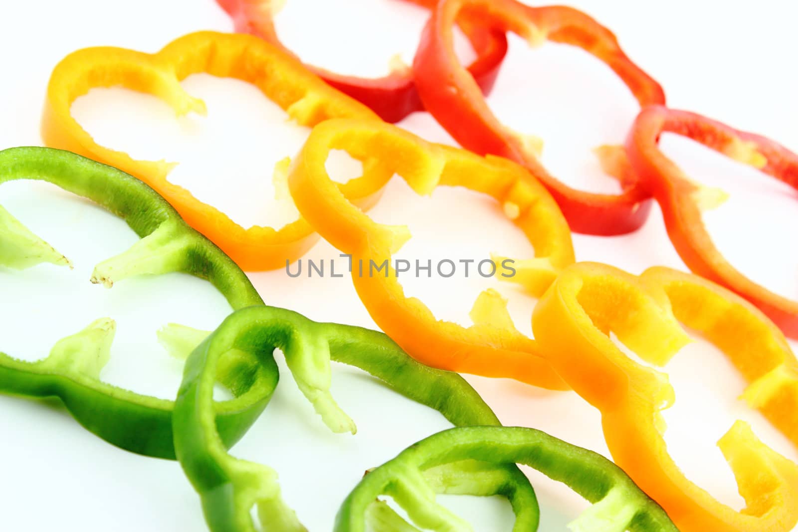 slices of colorful sweet bell pepper.
