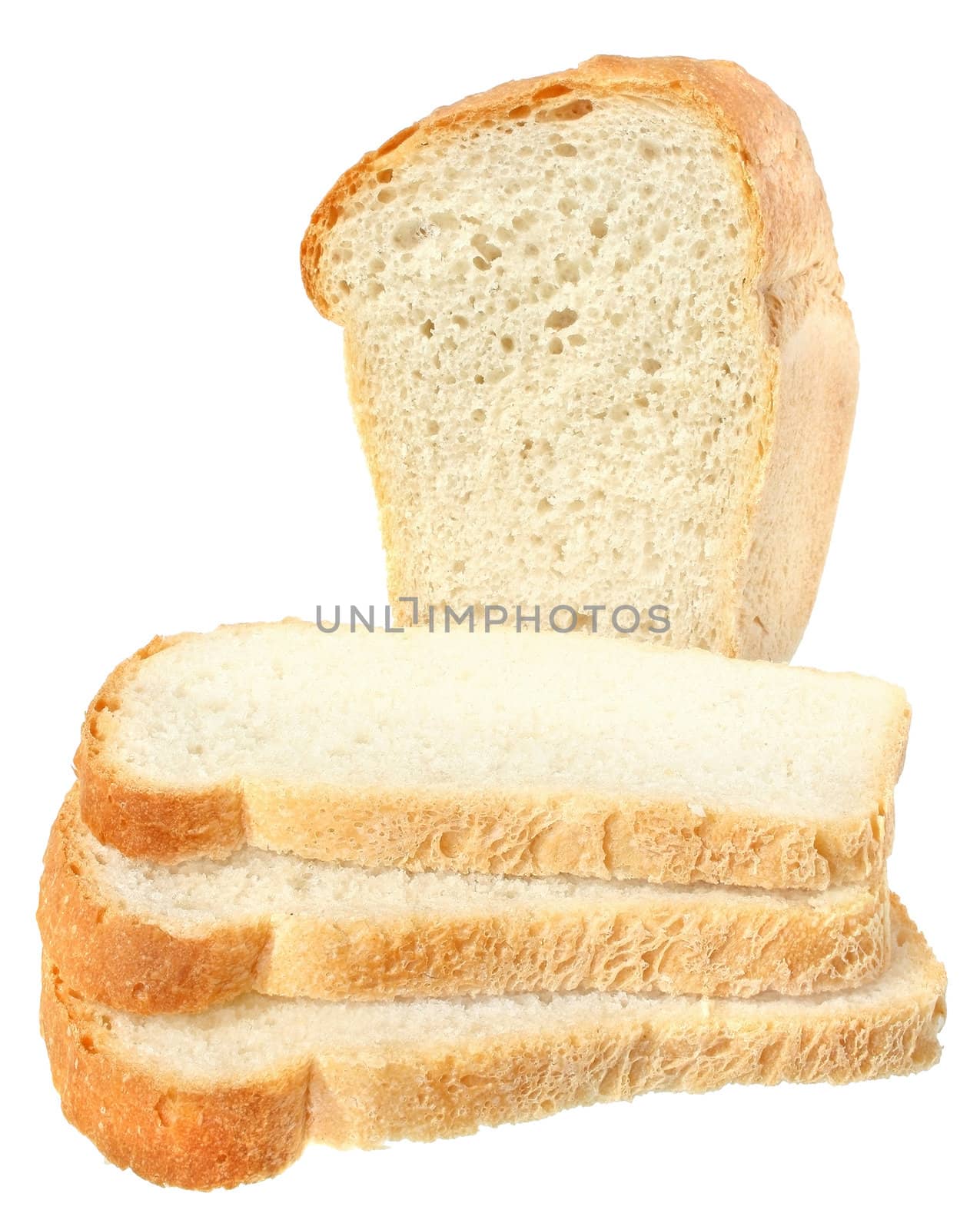 Bread on a white background.
