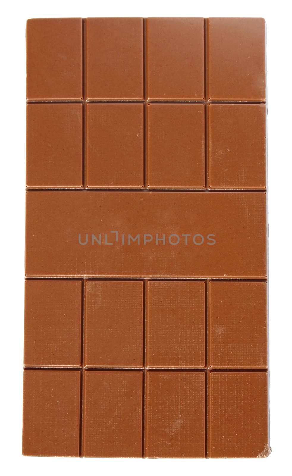 Bar of chocolate on a white background.