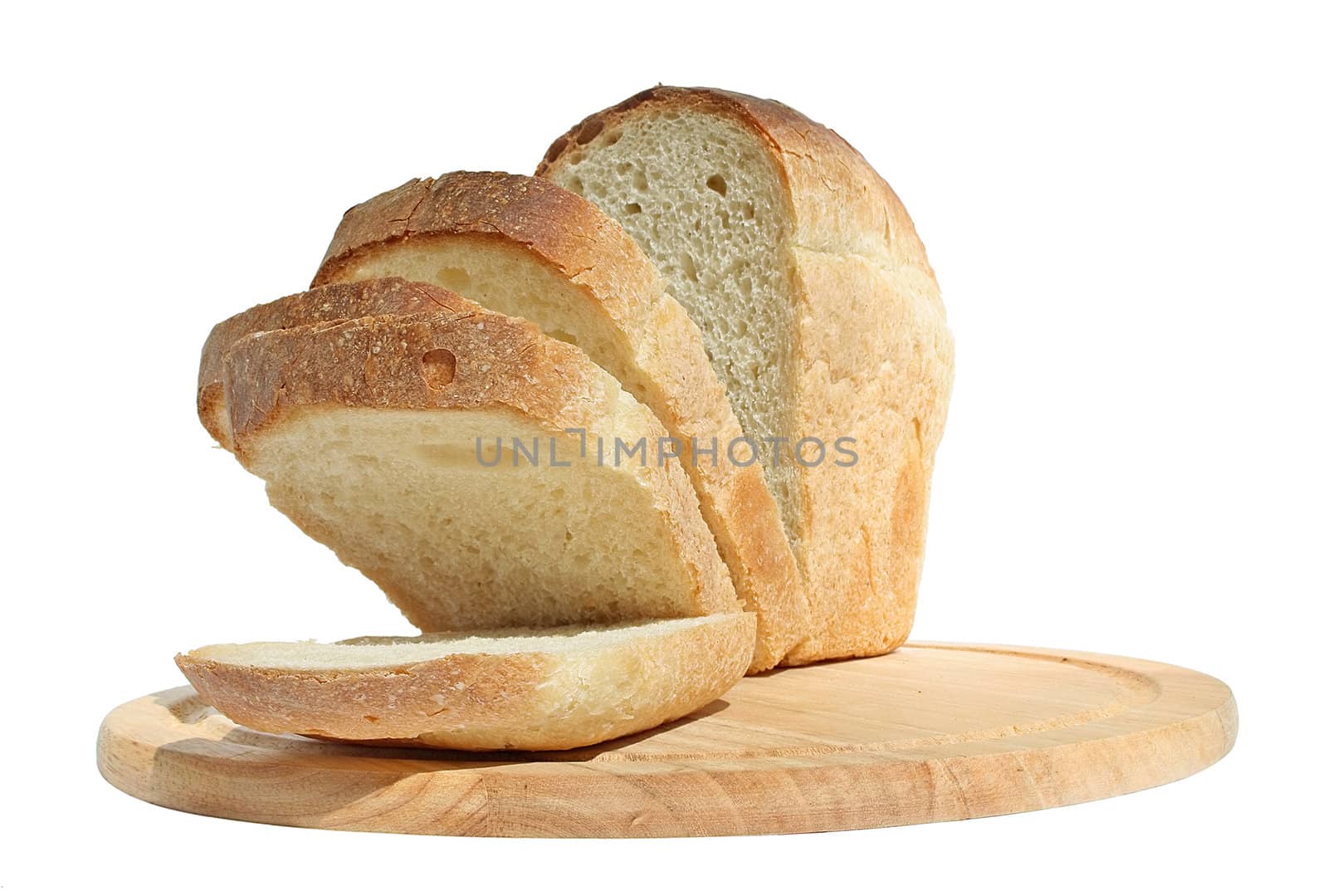 Bread on a chopping board.