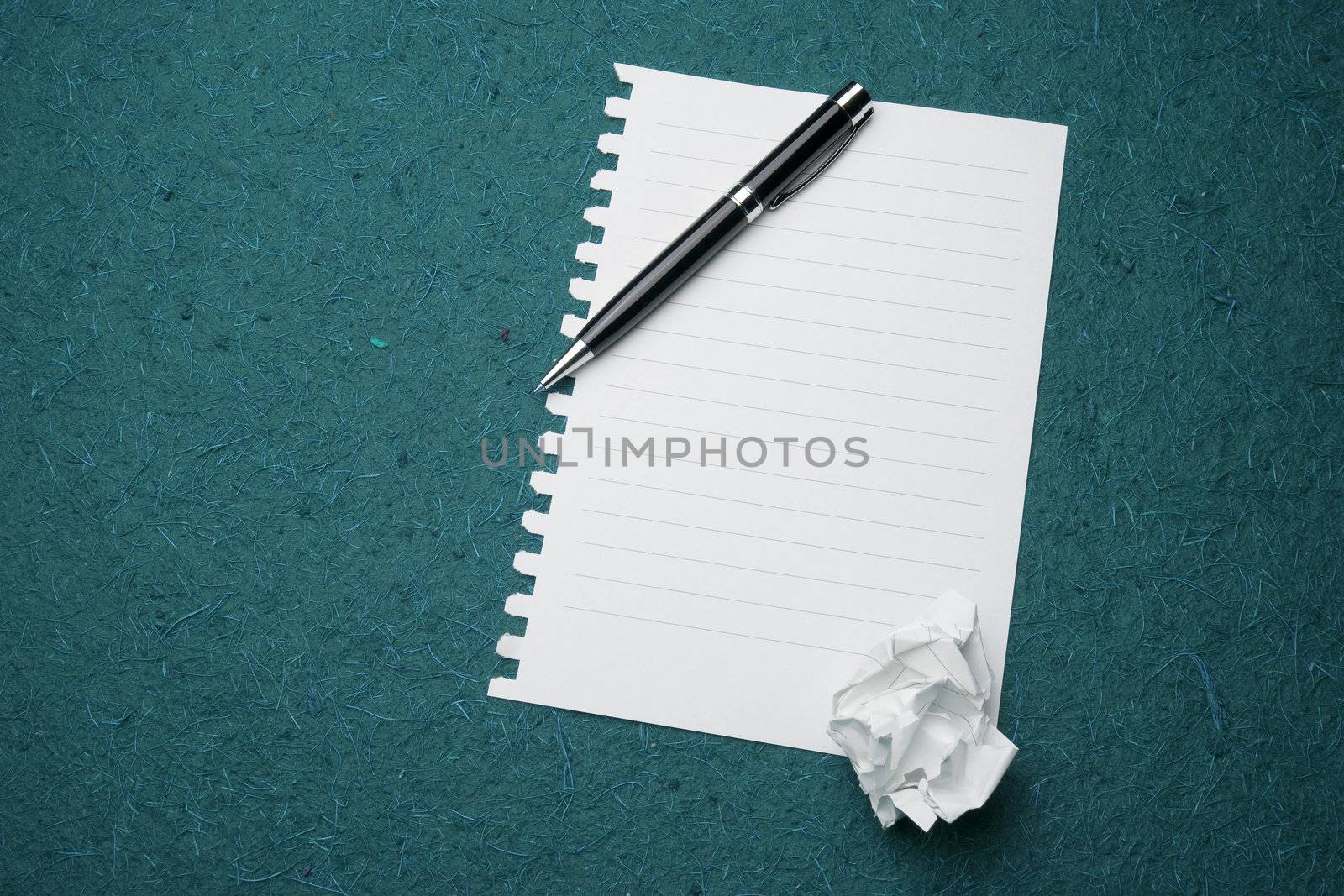 Clear paper ready for writing, pencil, background