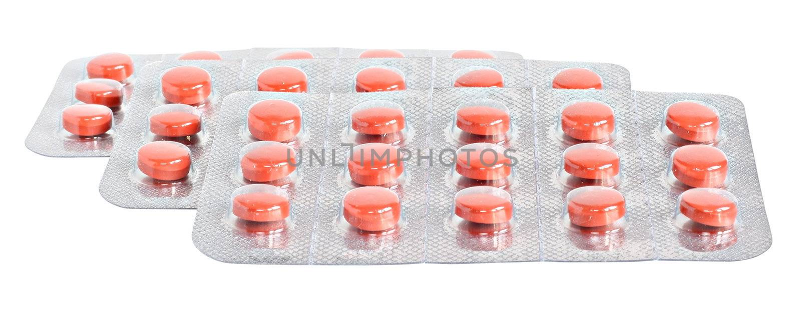 Pills on a white background.