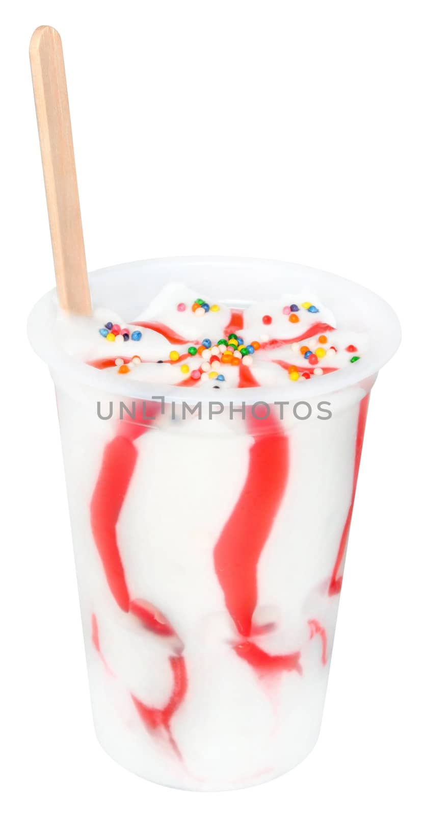 The ice-cream on white background.