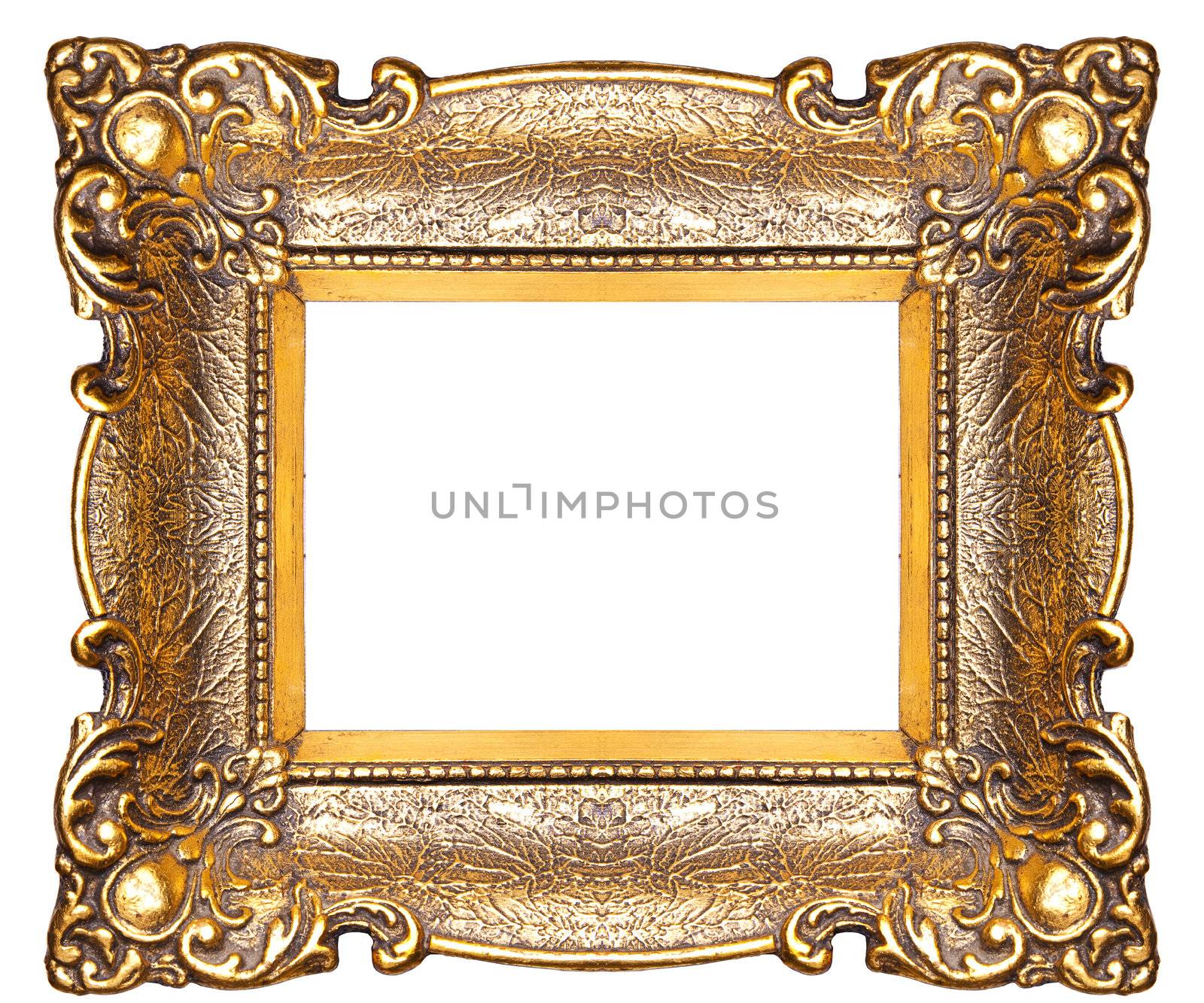 Old Picture Frame Isolated On White Background, Design Element