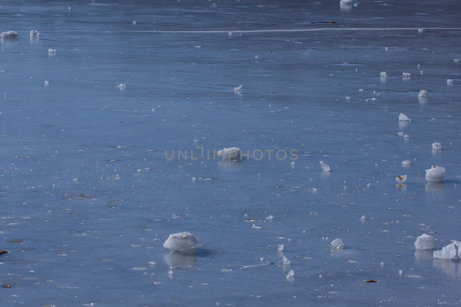 Picture of a lake of ice with snow material on it