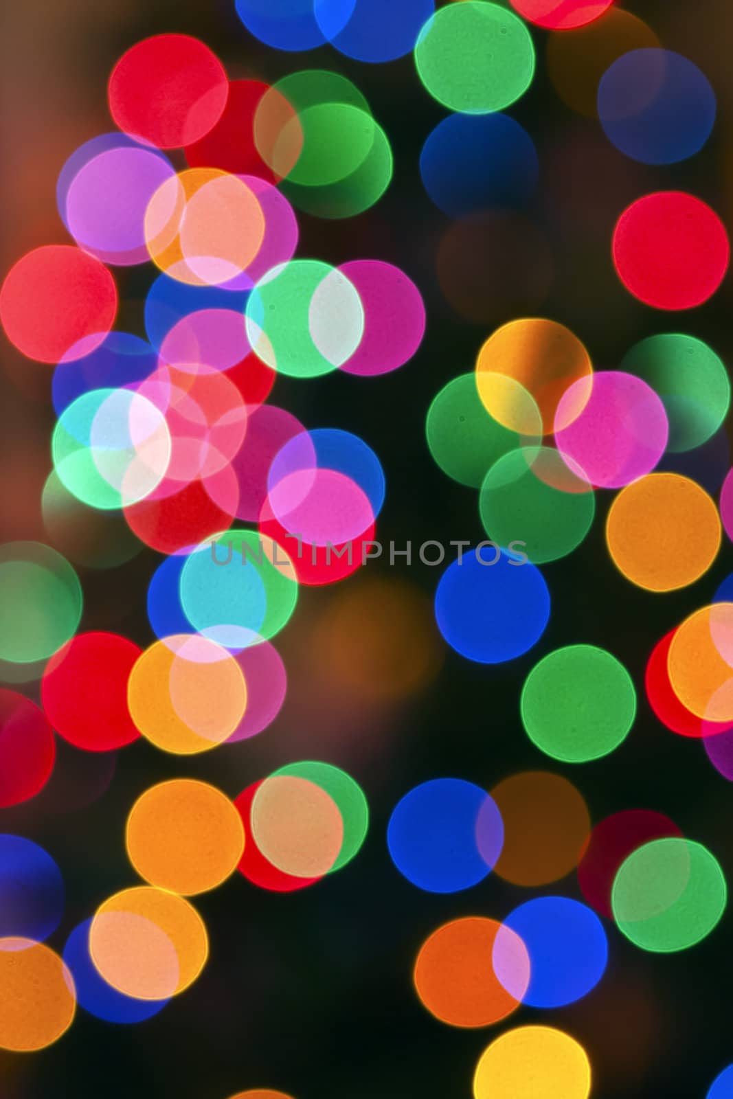 Glowing Christmas lights background in abstract image.