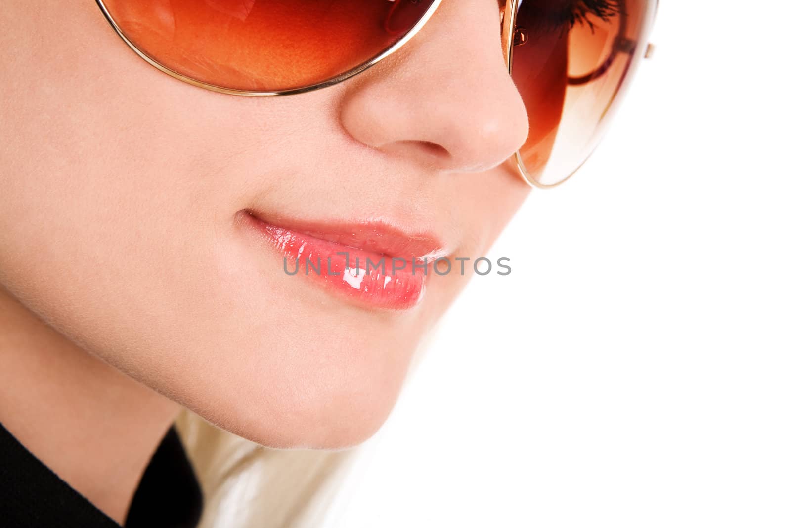 portrait of smiling girl in sunglaseese