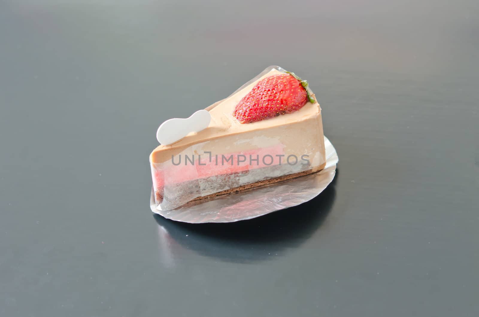 slices of  strawberry cheesecake , sweet dessert