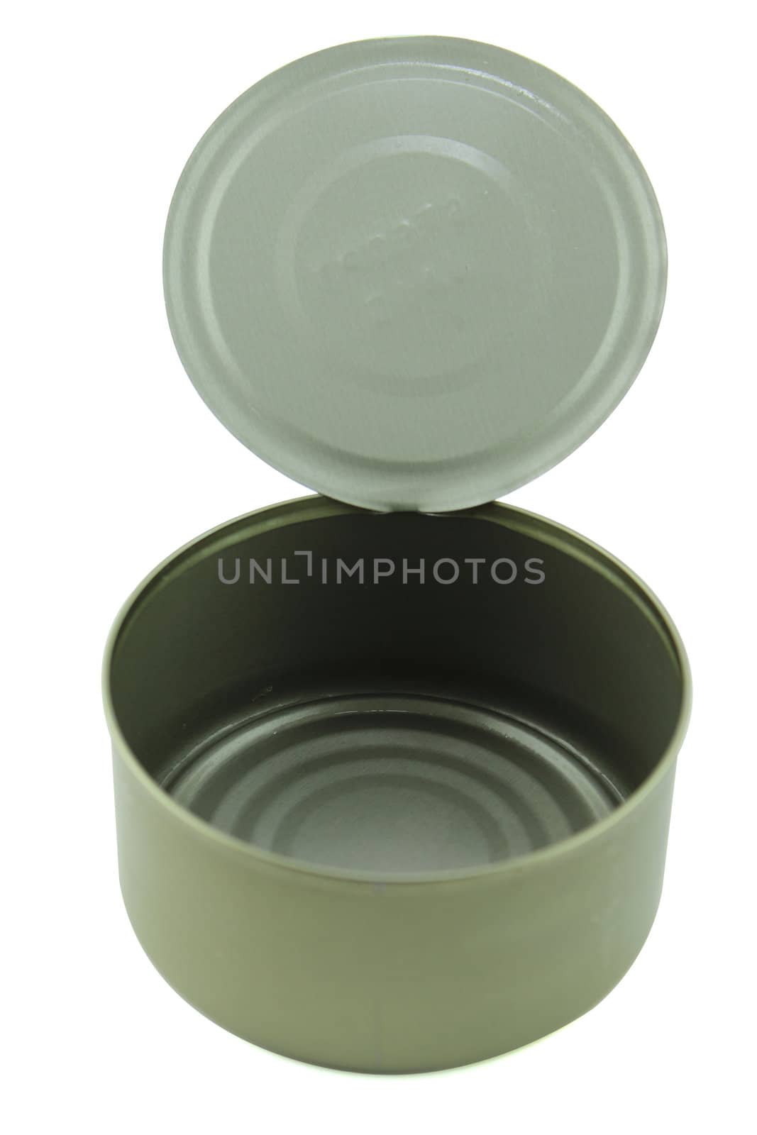 Empty Tuna can on white background. with a clipping path
