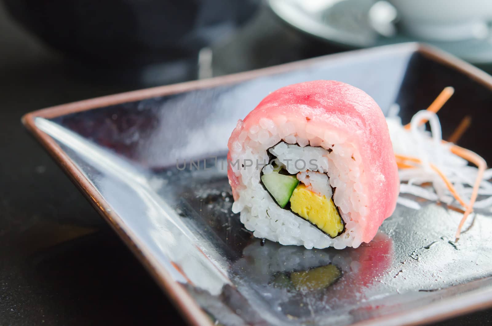 Japanese sushi traditional ,  japanese food roll made of fish