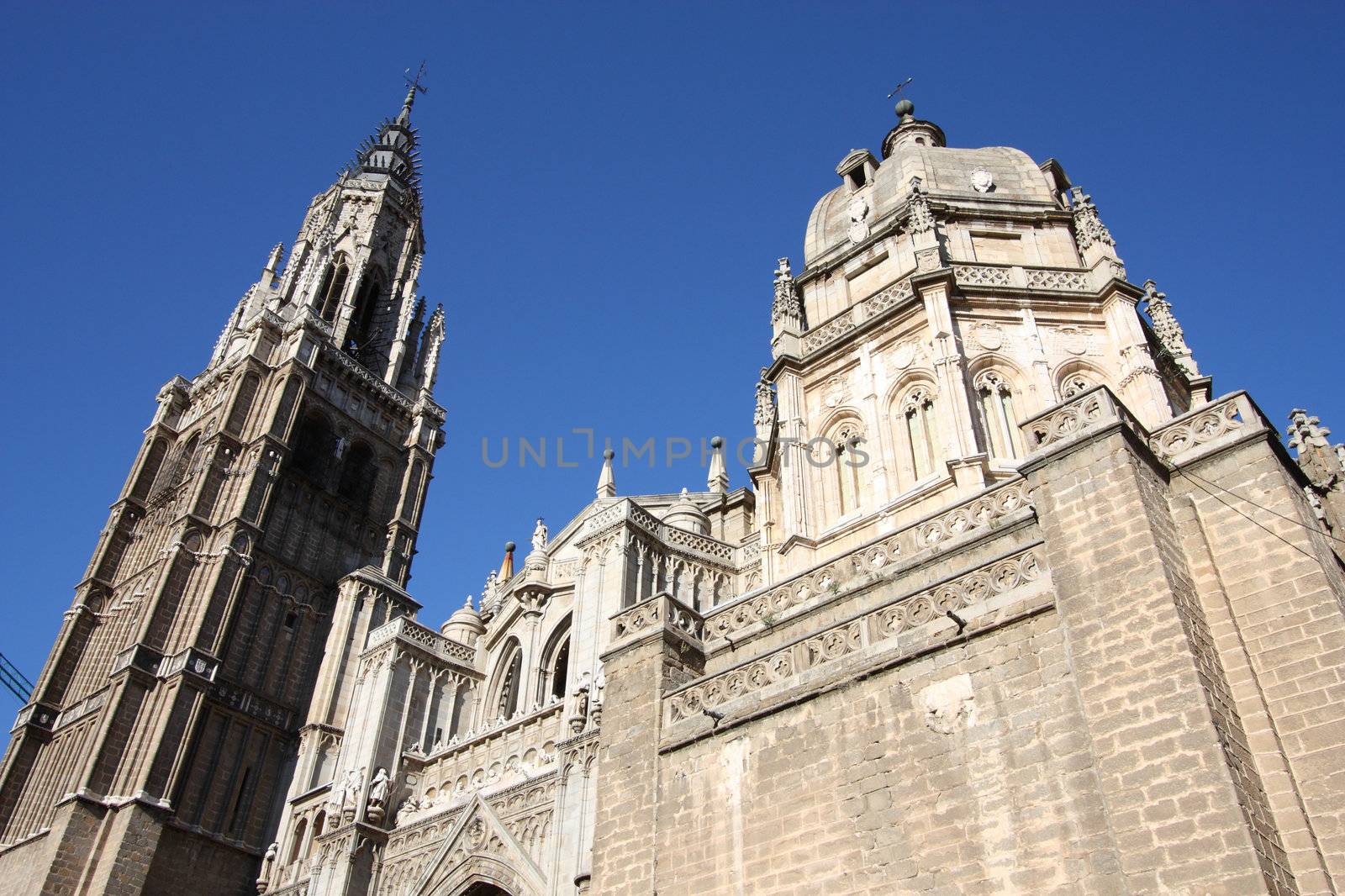 Toledo cathedral - beautiful old church facade. Spain, Europe.