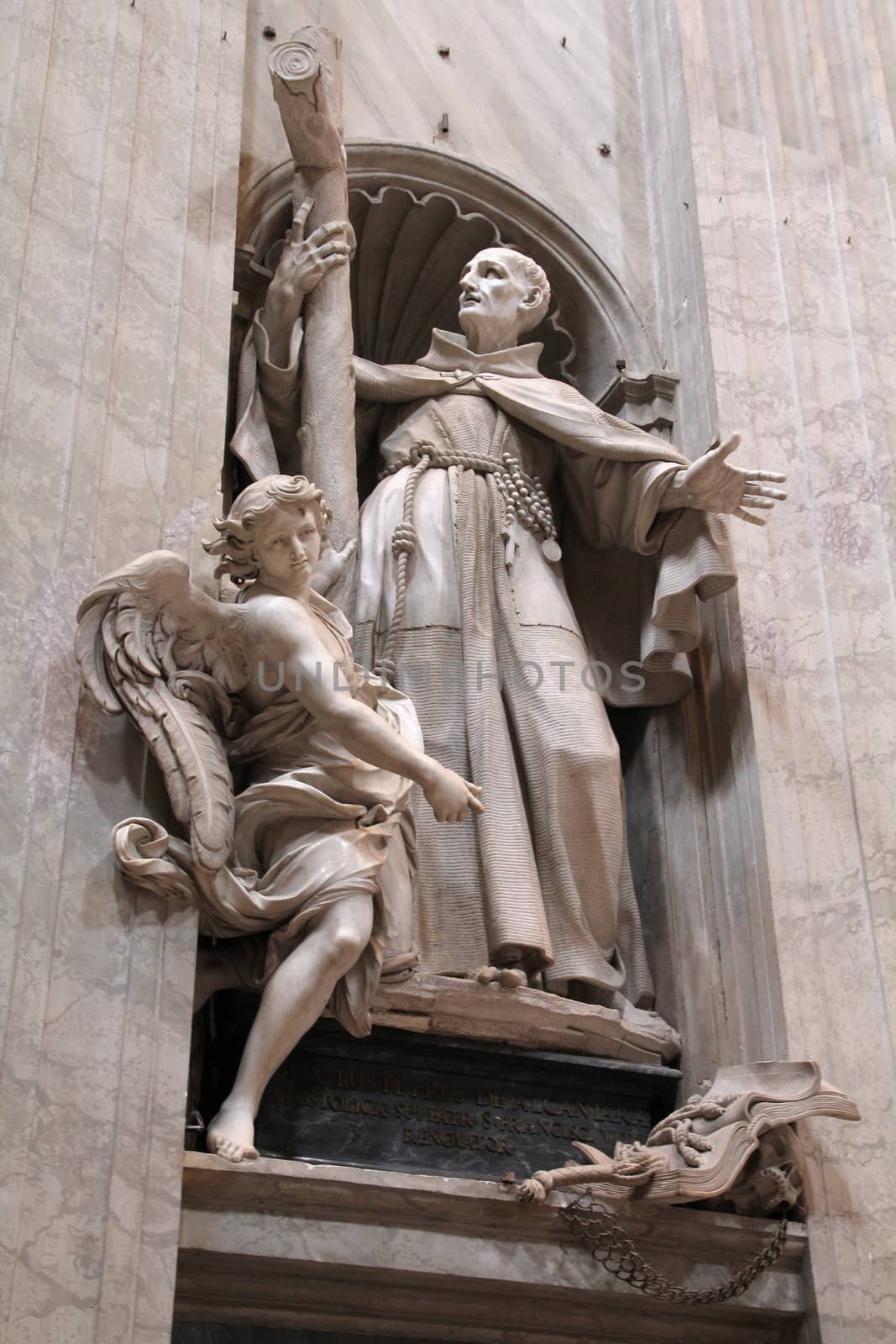 Statue of Saint Peter of Alcantara in Saint Peter's Basilica in Vatican (Rome, Italy). Created by Spanish sculptor, Francisco Vergara.