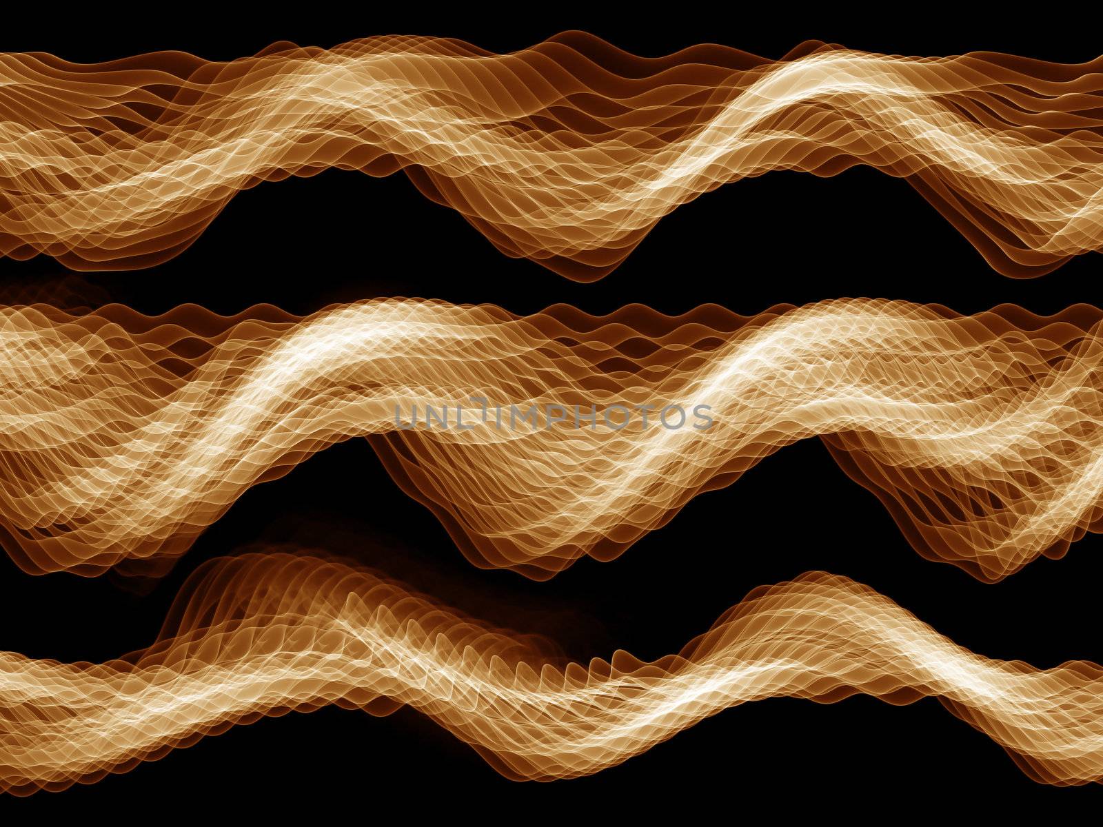 Abstract sine waves rendered in yellow against black background