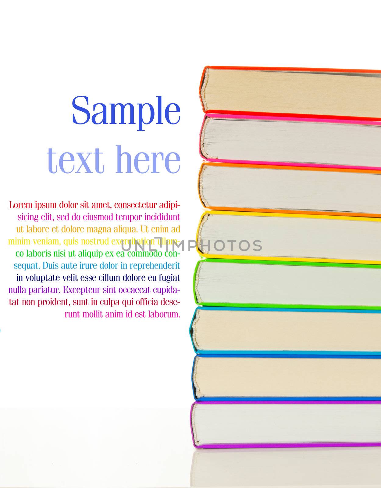 Stack of colorful books - library concept