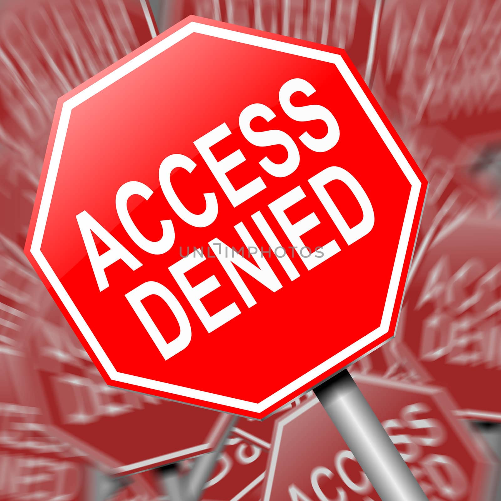 Illustration depicting a sign with an access denied concept.