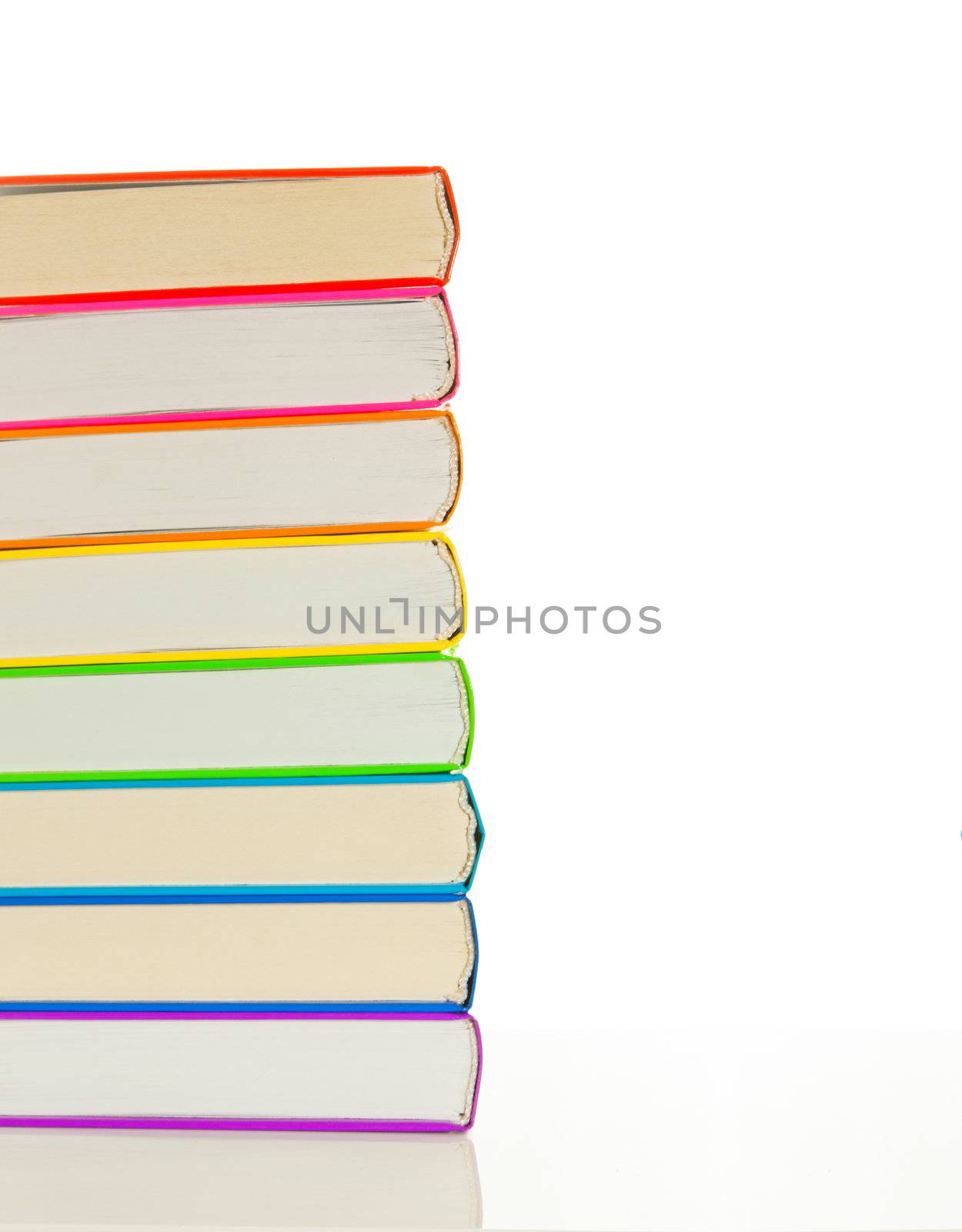 Stack of colorful books - library concept