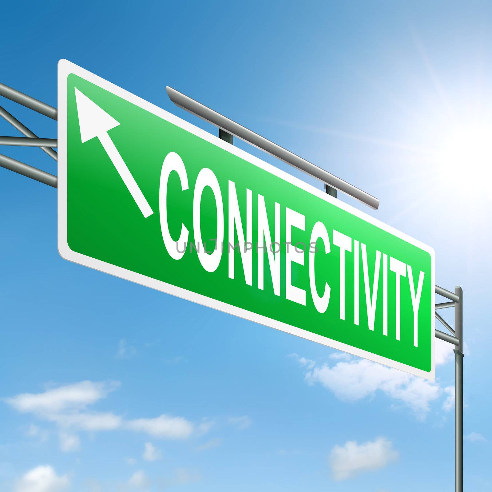 Illustration depicting a sign with a connectivity concept.