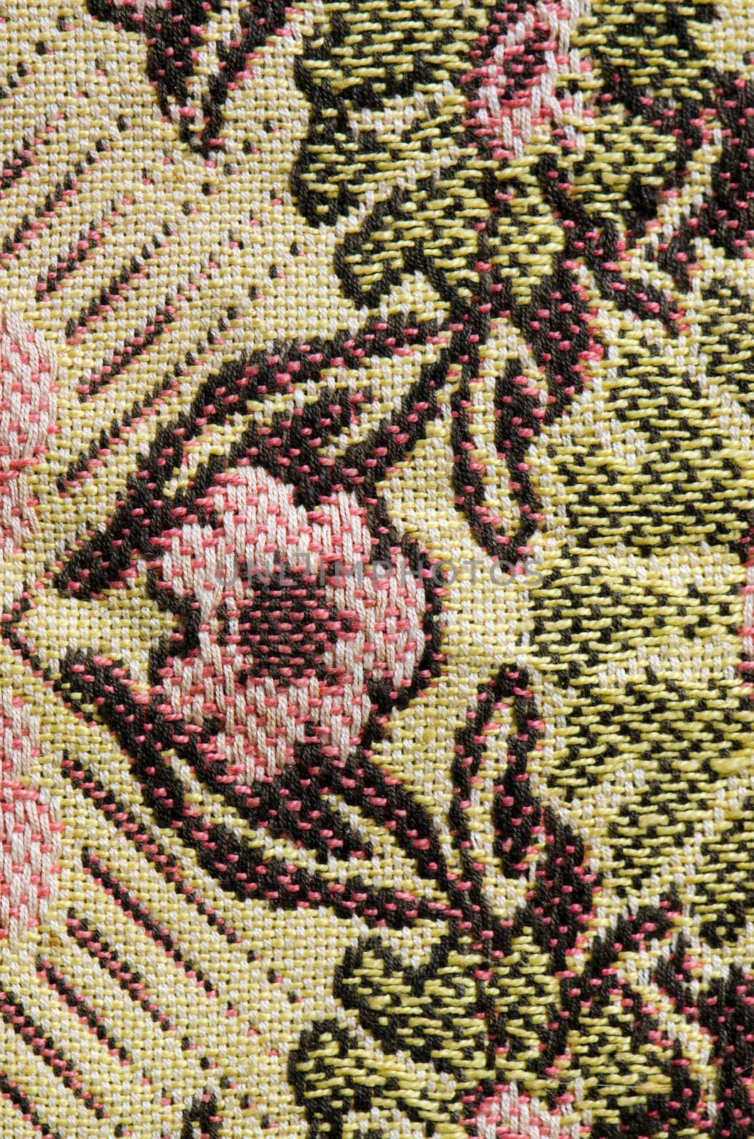 fabric vintage ornamented with flowers blooms background