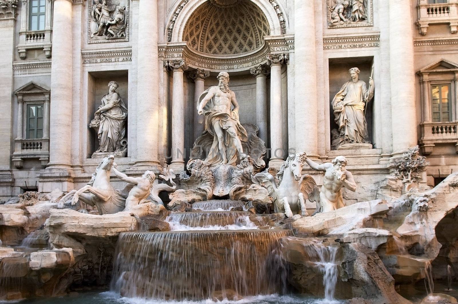 Trevi fountain,the most famous fountain in Rome