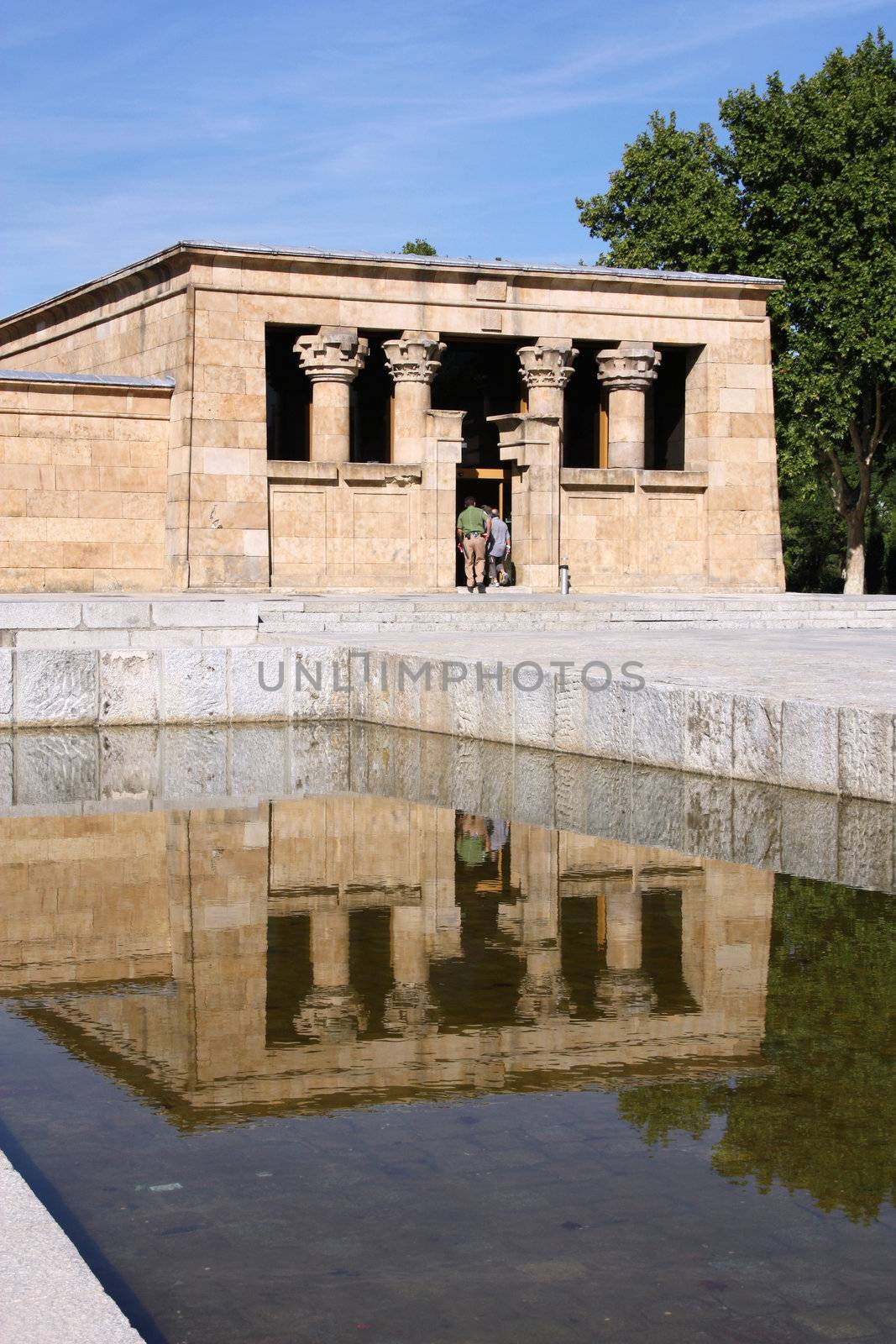 Temple of Debod - Egyptian temple rebuilt in Madrid, Spain. Ancient architecture.
