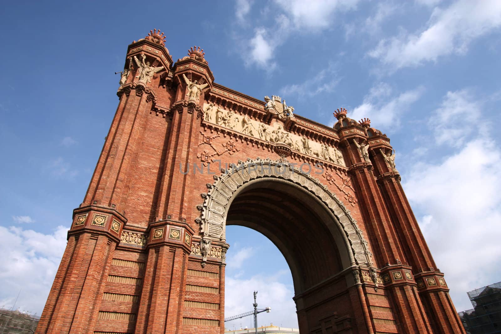The Arc de Triomf (English: Triumphal Arch) - archway structure in Barcelona, Spain. Built by architect Josep Vilaseca i Casanovas. Moorish revival style.