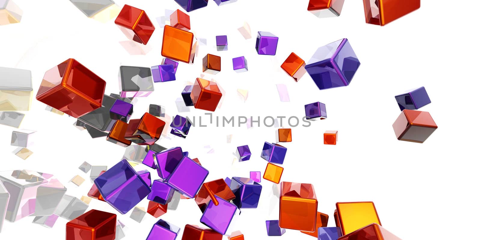 3D rendered abstract background. Isolated on white.