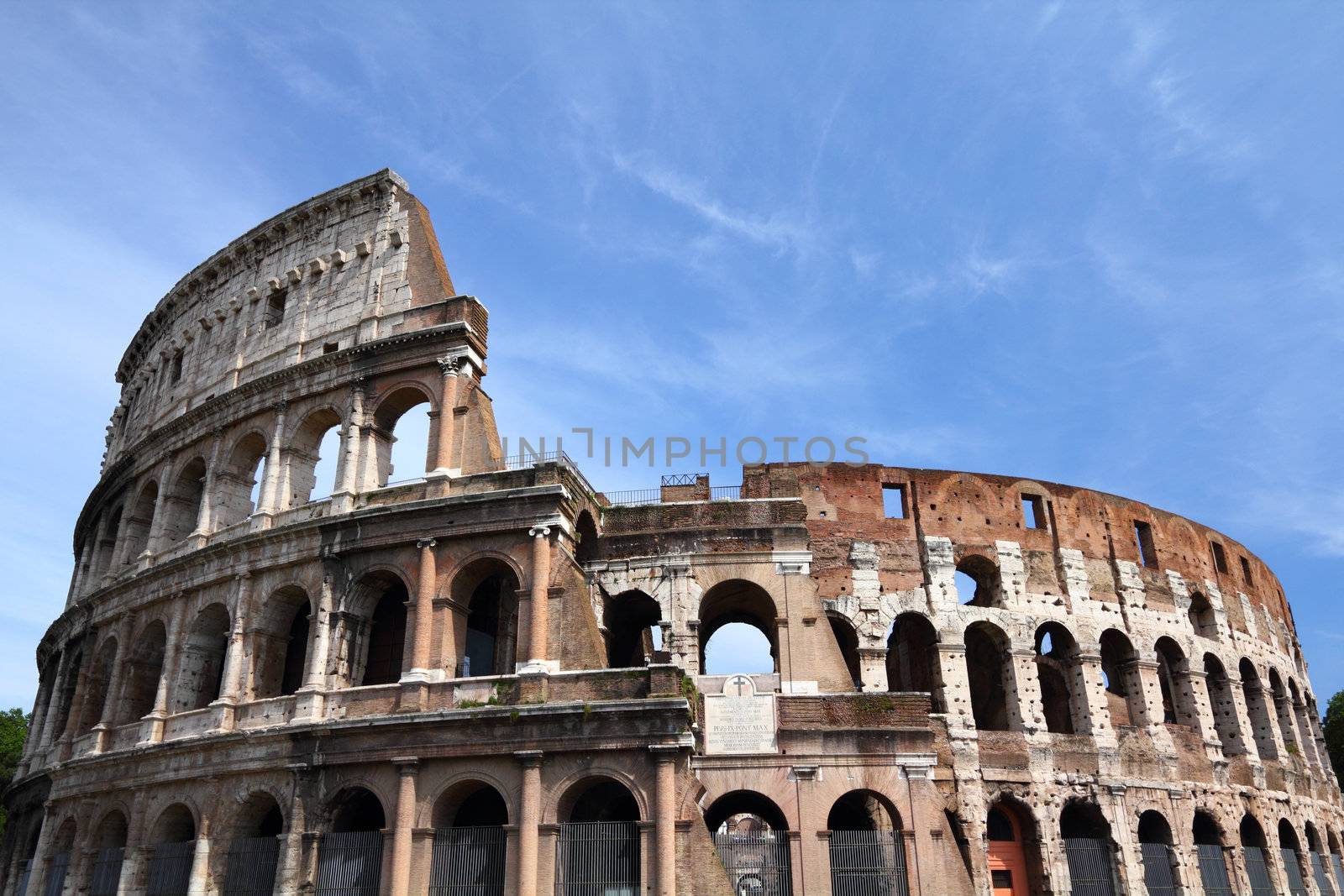 Rome, Italy. Famous Colosseum, Flavian Amphitheatre. Ancient landmark.