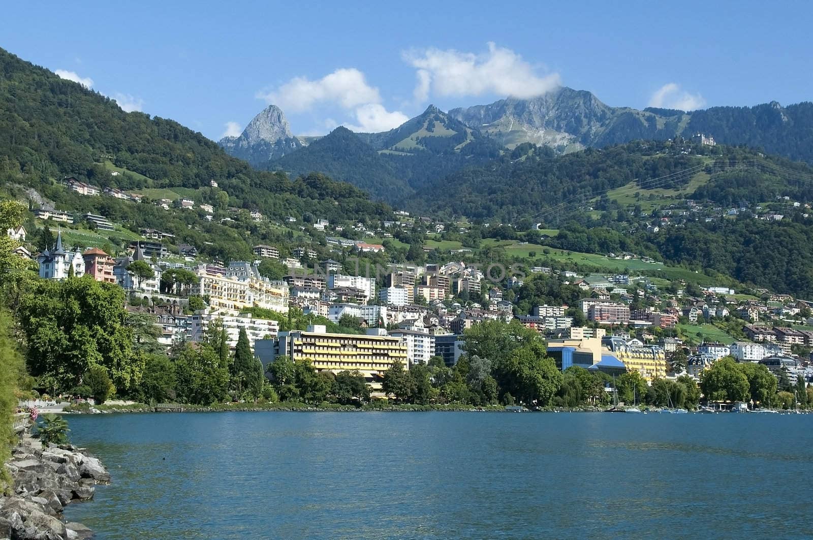 town of Montreux on Lake Geneva by irisphoto4
