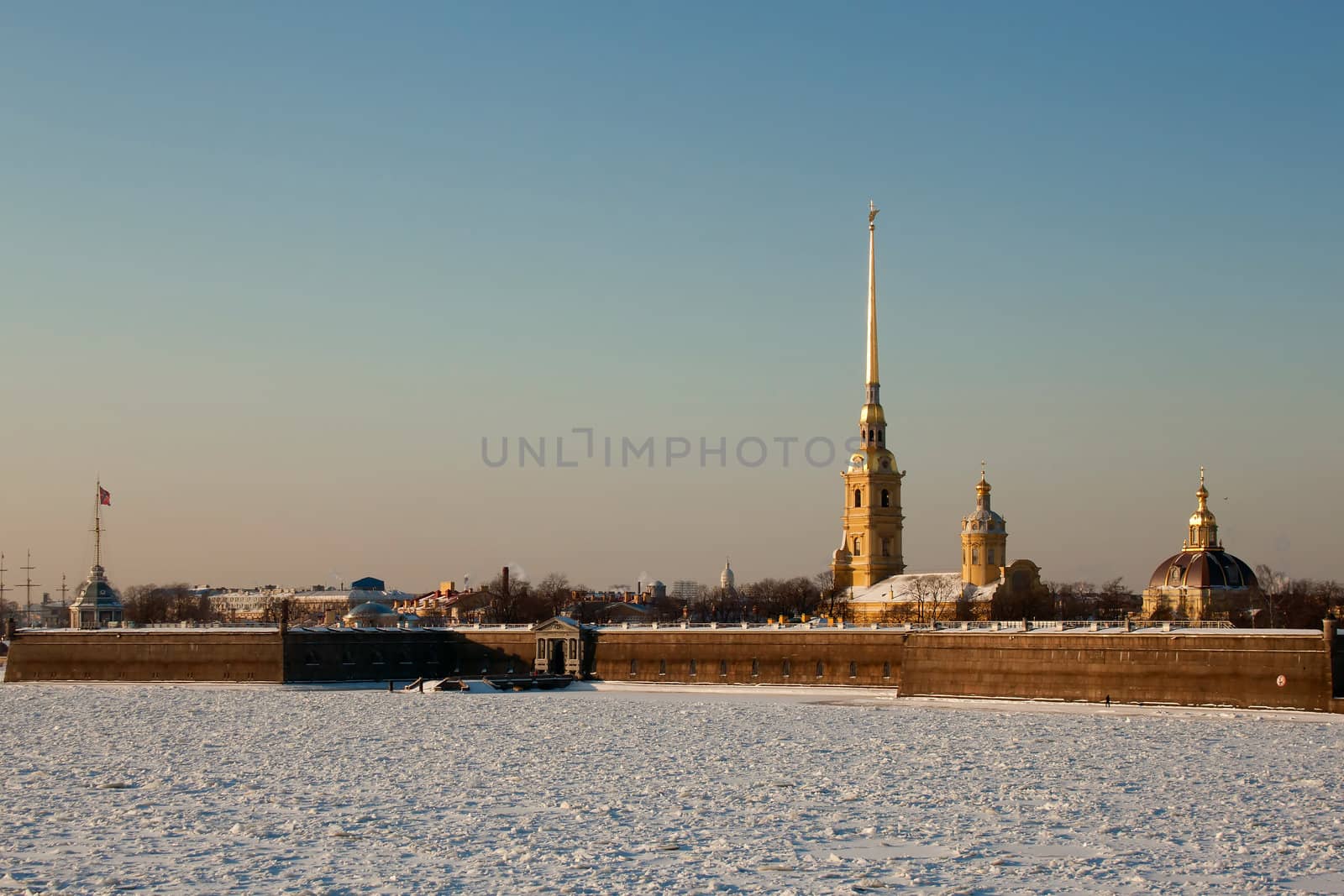 The Peter and Paul Fortress in St. Petersburg Russia, winter