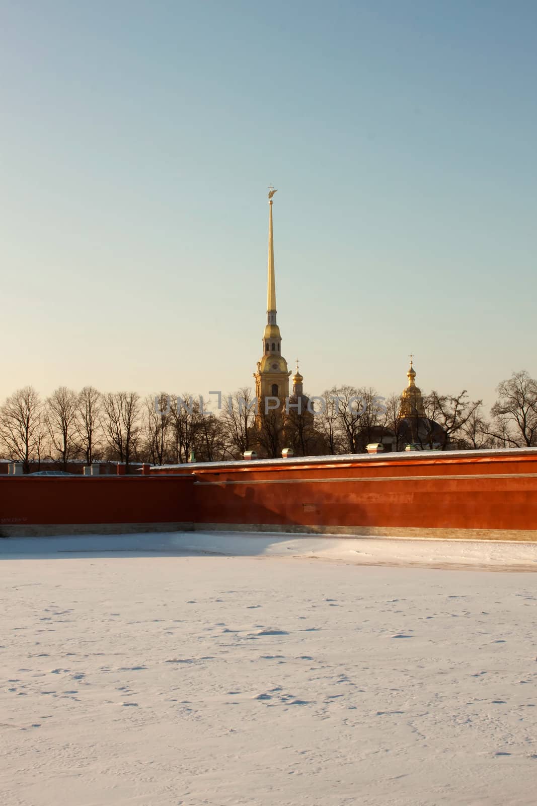 The Peter and Paul Fortress in St. Petersburg Russia, winter