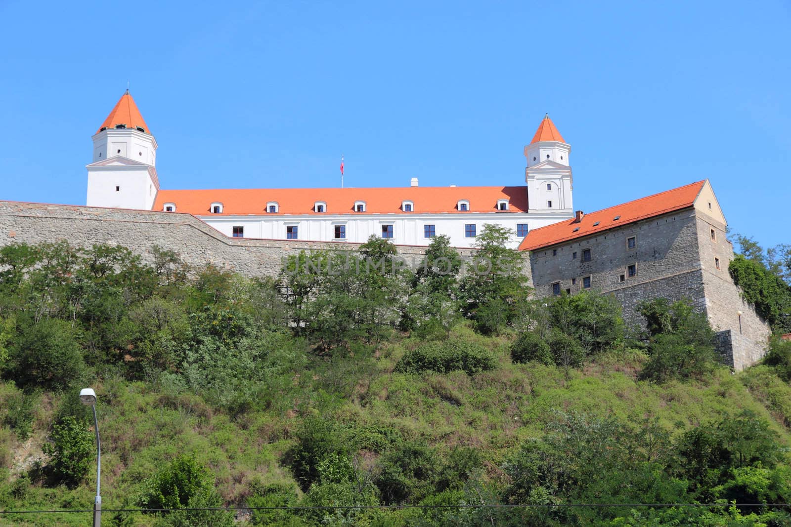 Bratislava, capital city of Slovakia. Famous castle on the hill.