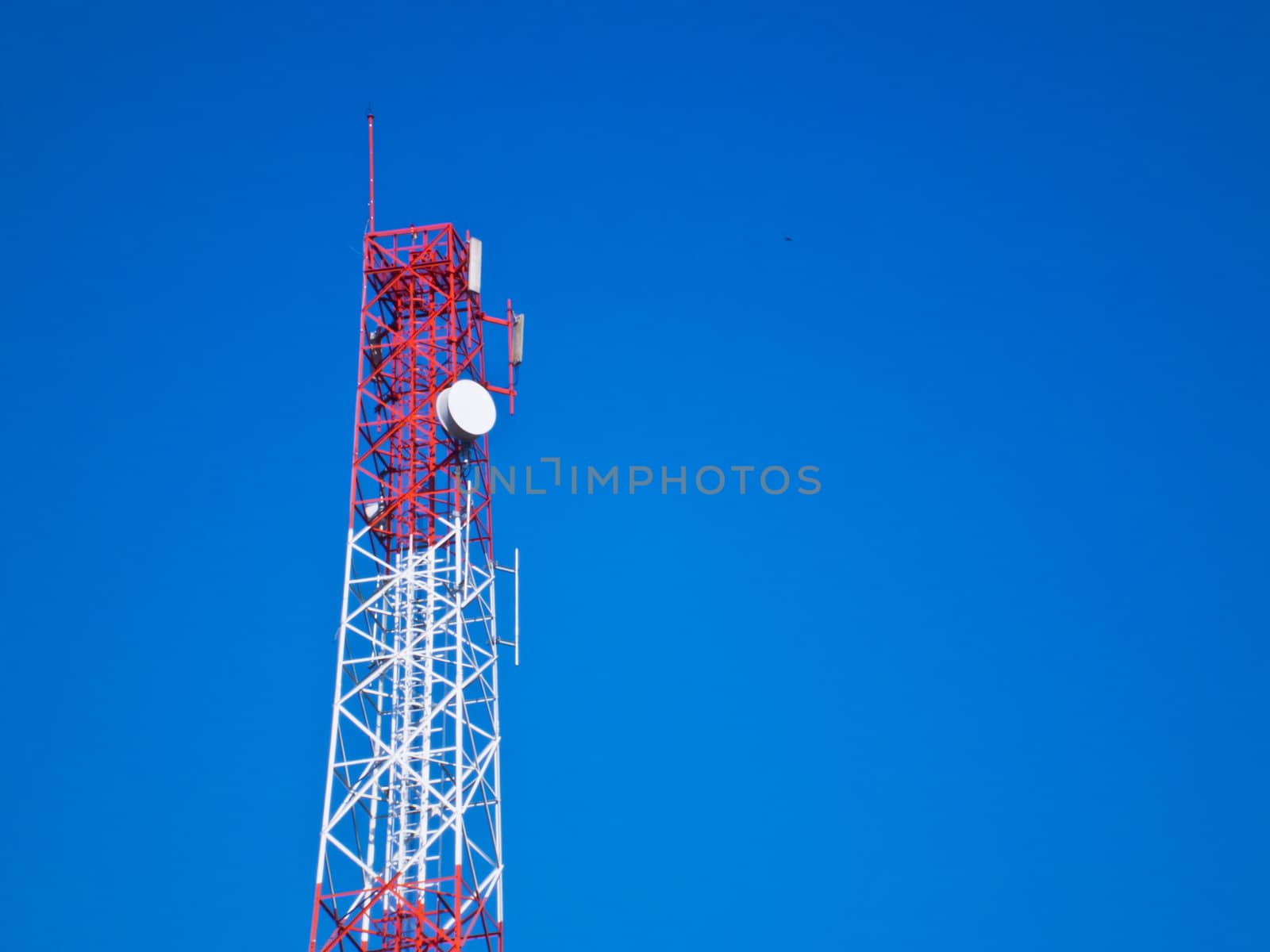 This is Mast or monopole  on blue sky background