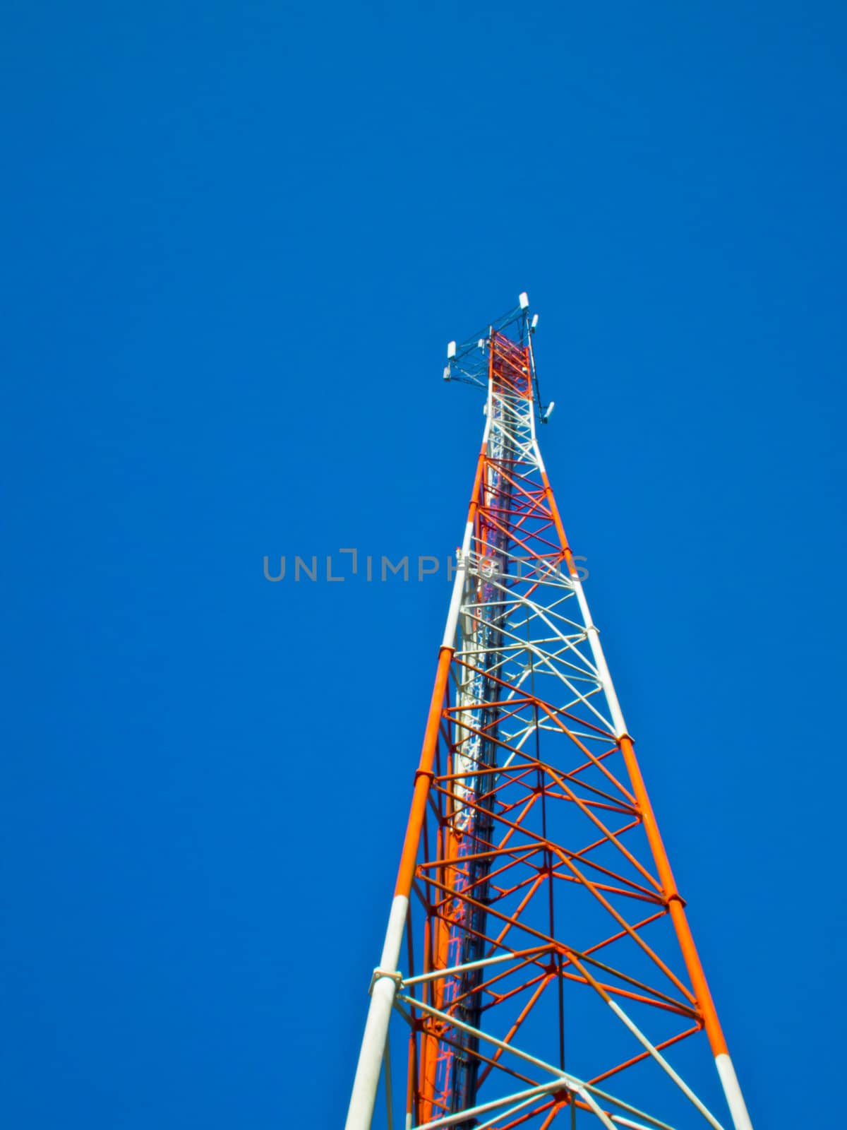 This is Mast or monopole  on blue sky background