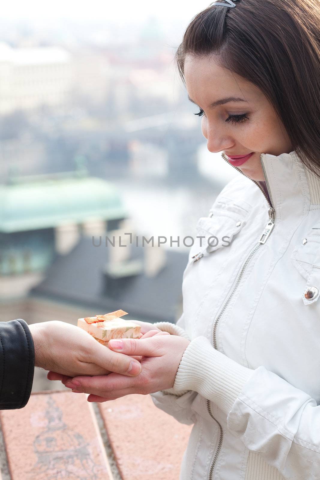 portrait of a beautiful young woman in Prague