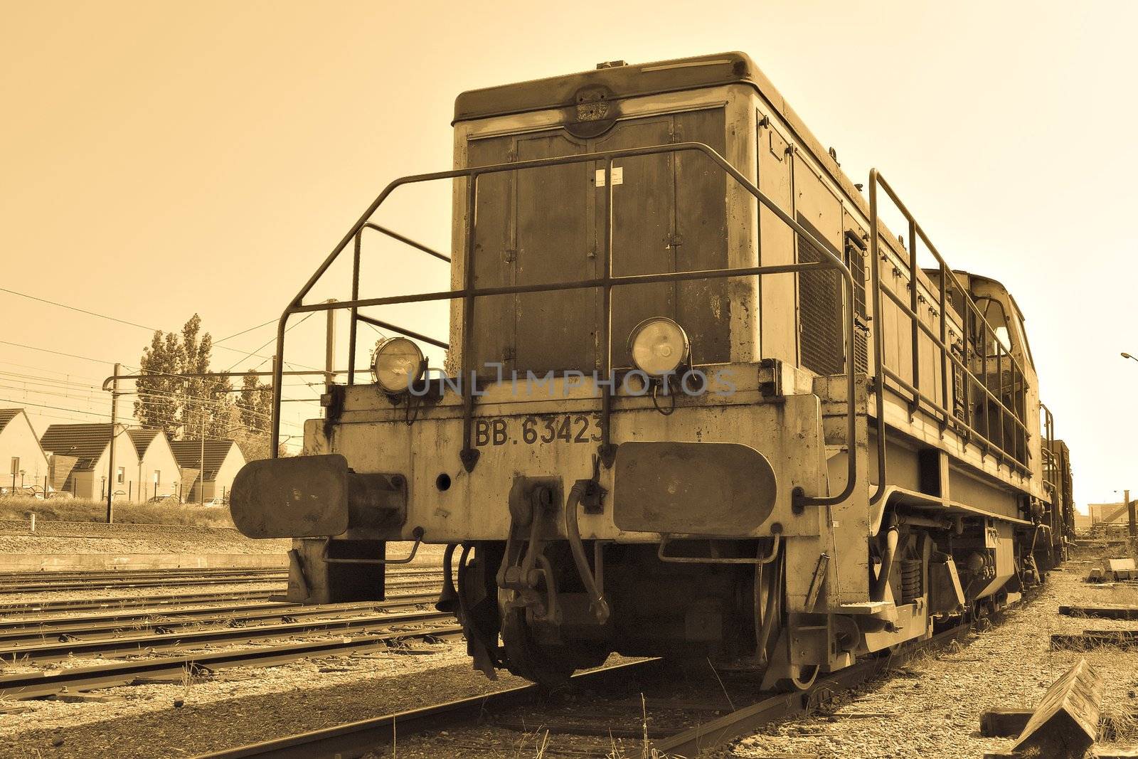 old train in a railway station