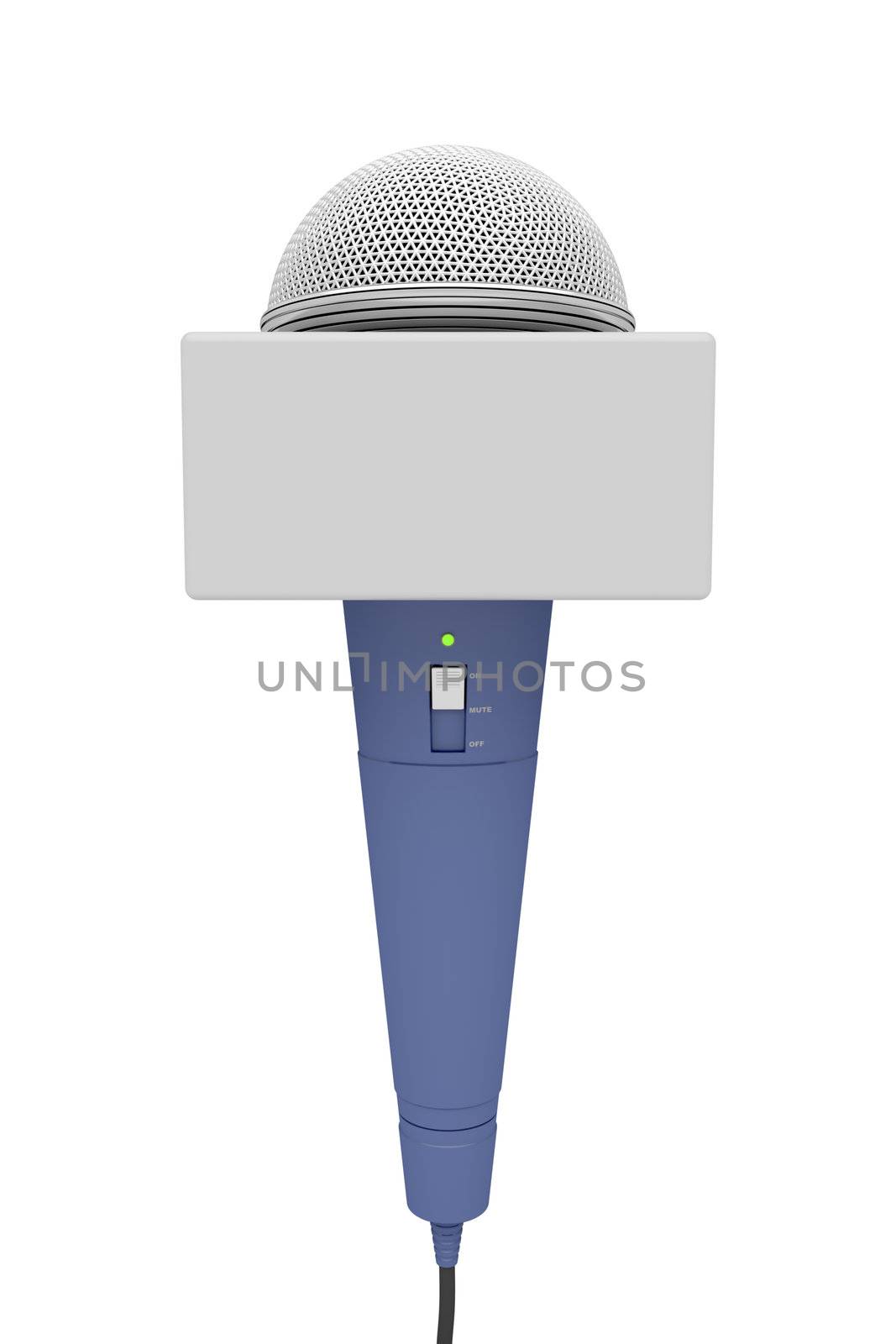 3d microphone isolated on white
