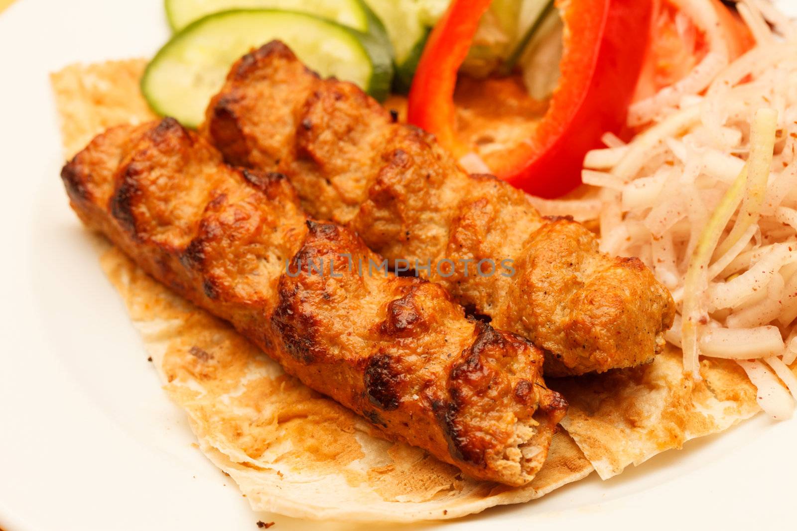 kebab with vegetables by shebeko