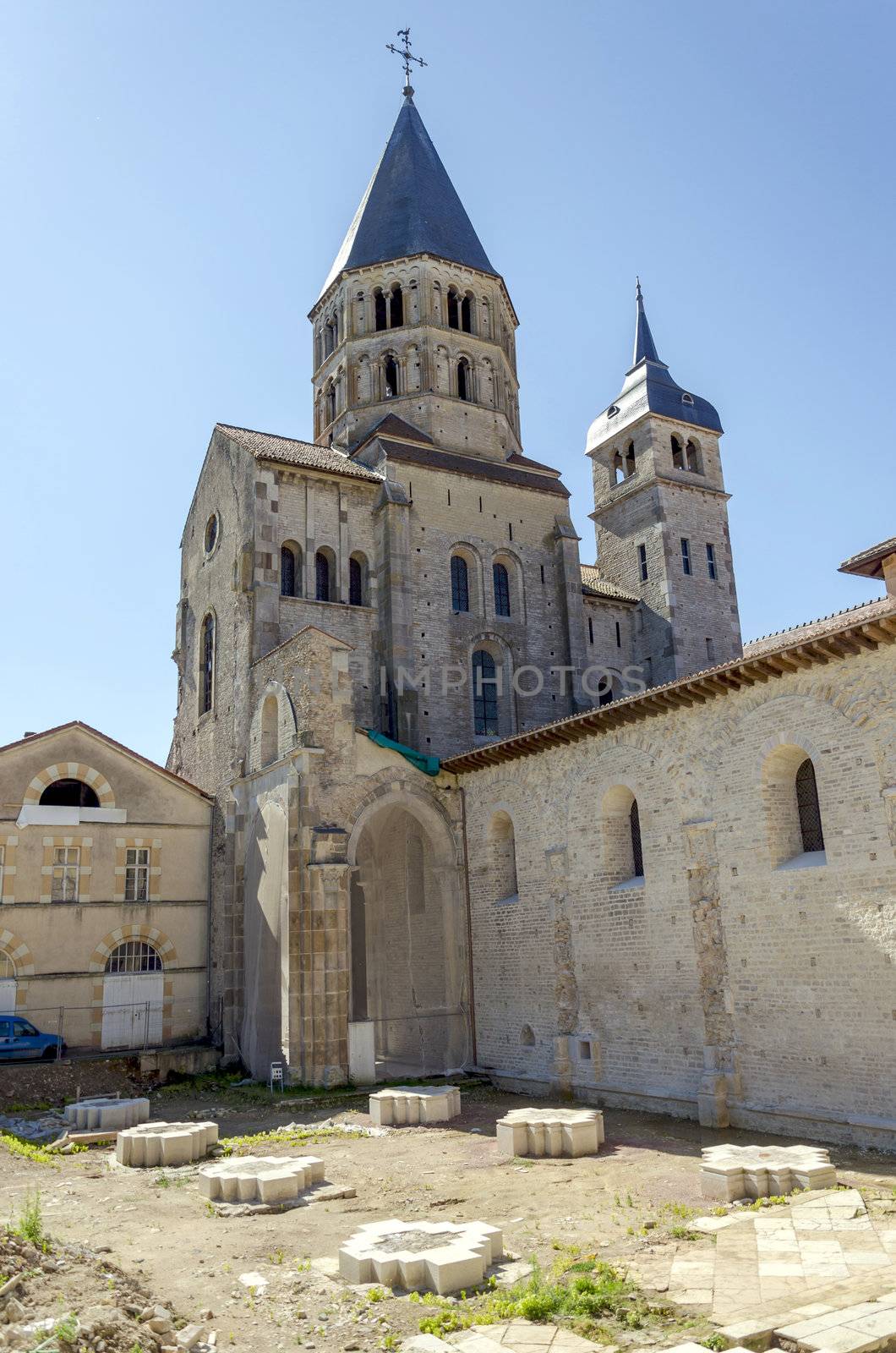 Remaining bell tower of Cluny III abbey.