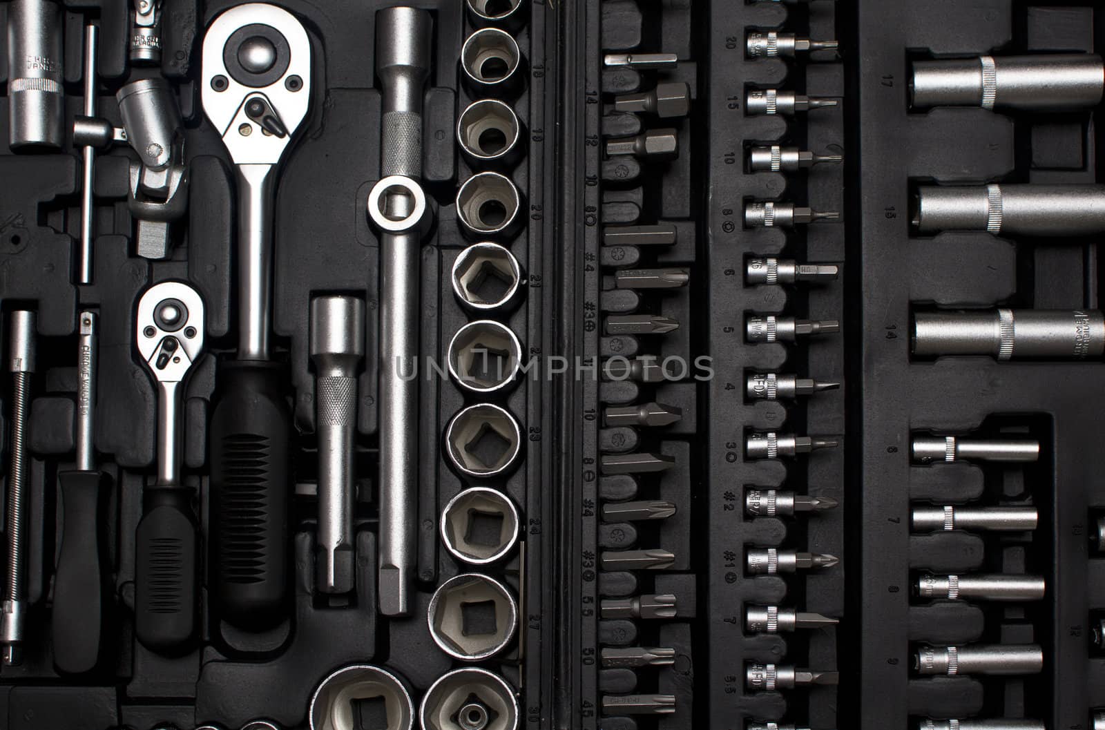 Set of tools on a white background