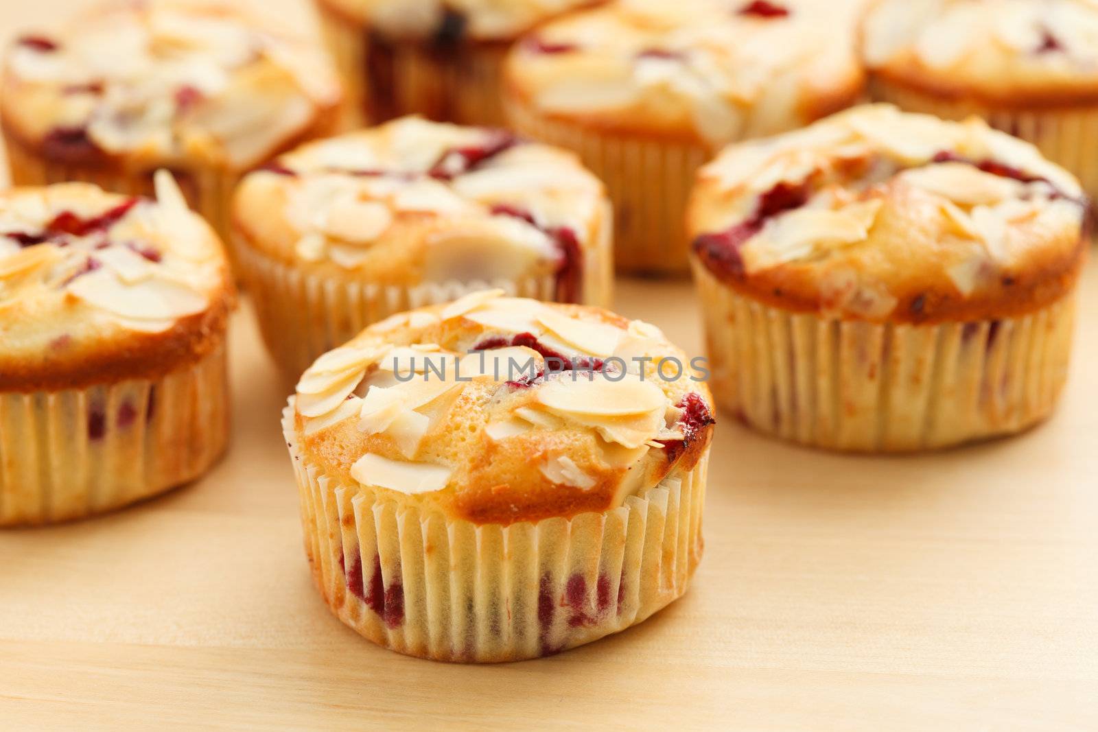 muffins with almond and blueberries by shebeko