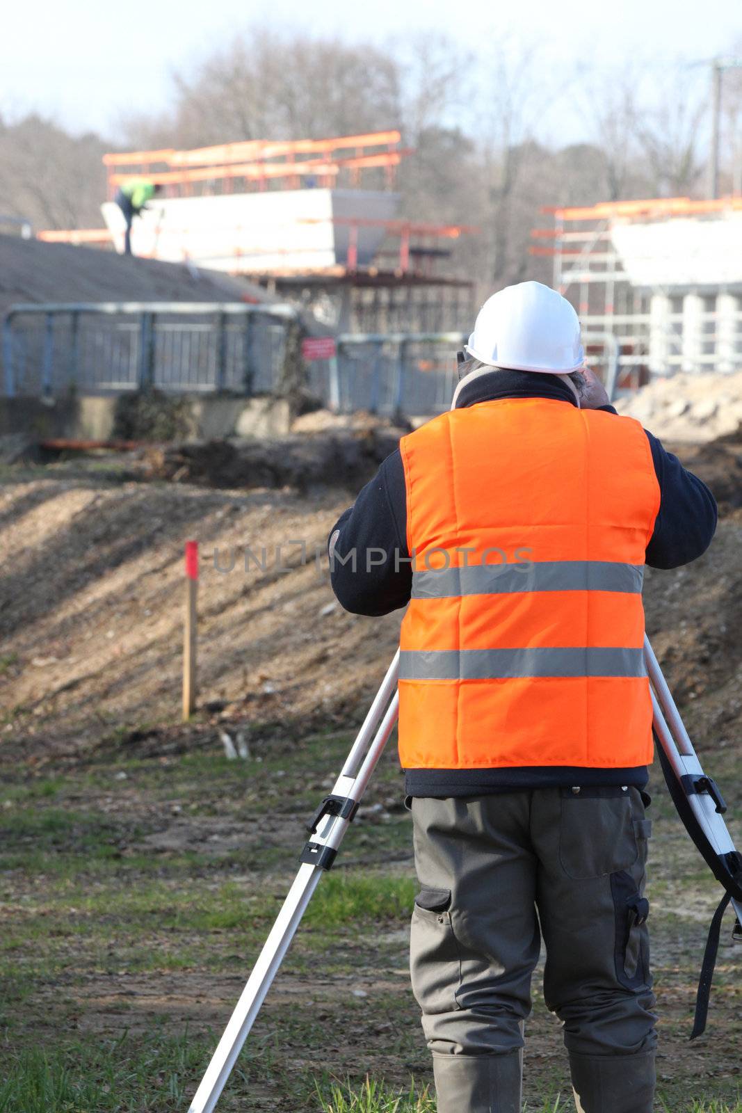 Surveyor on site by phovoir