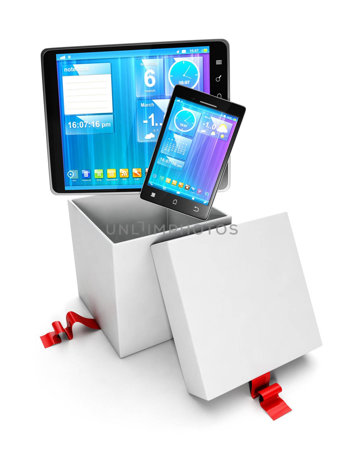 Mobile devices present. The group of mobile devices and the open by kolobsek