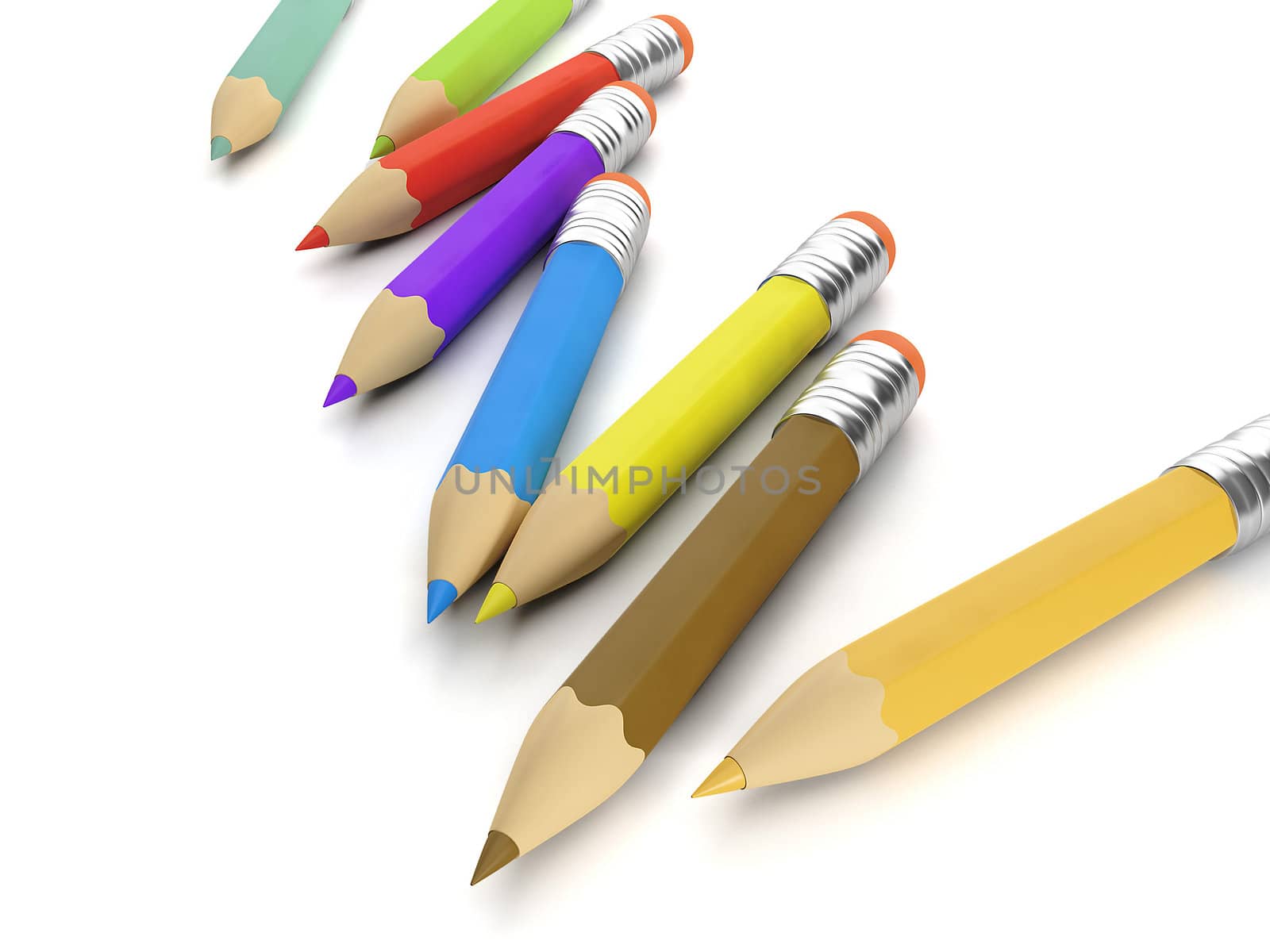 Group of colored pencils