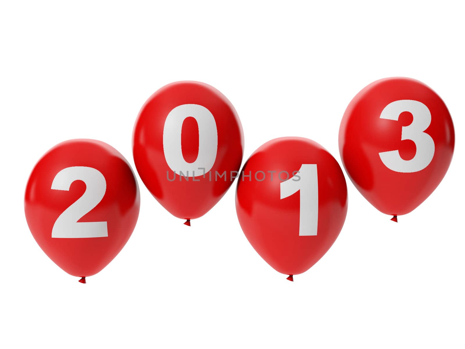 3d illustration: Holiday new year. Balloons with the words 2013 by kolobsek