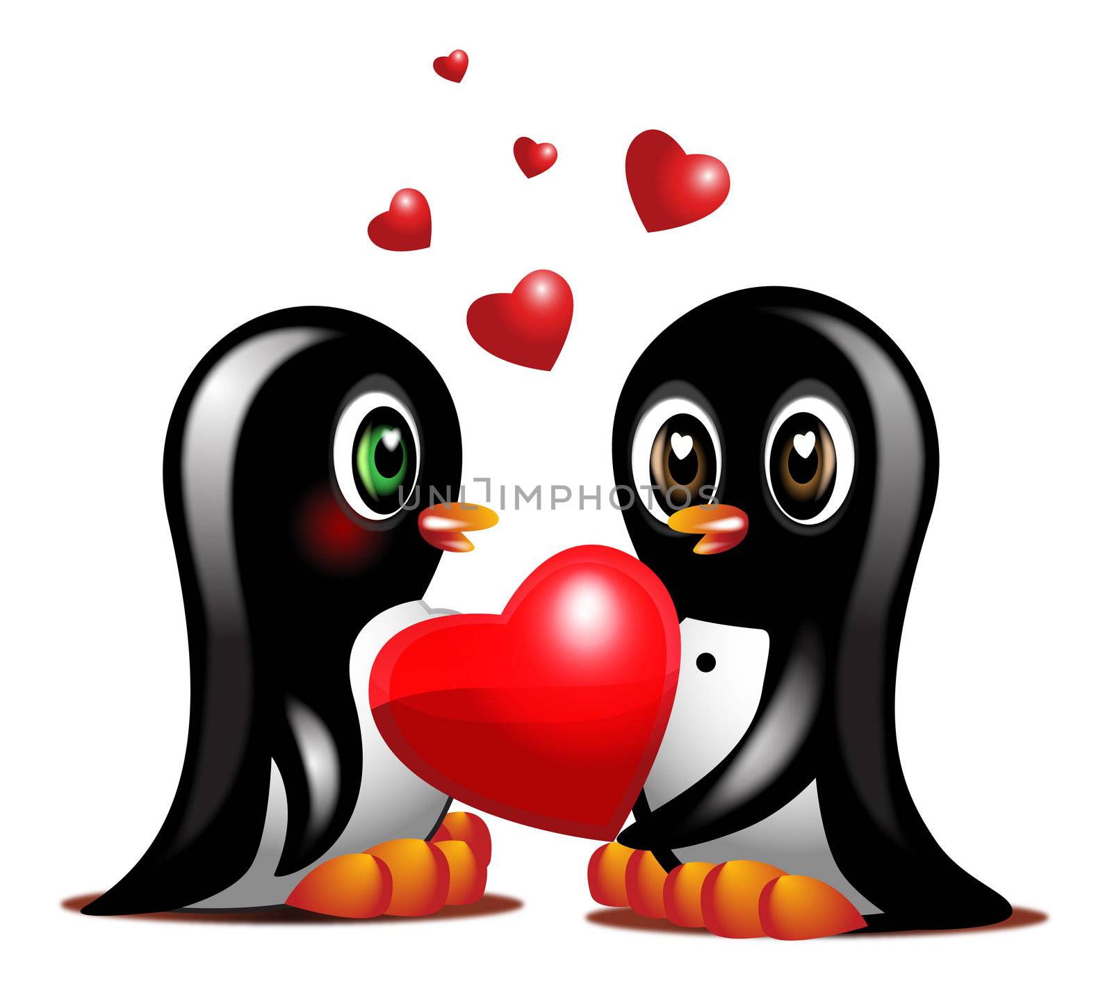 couple sweet penguins by marinini